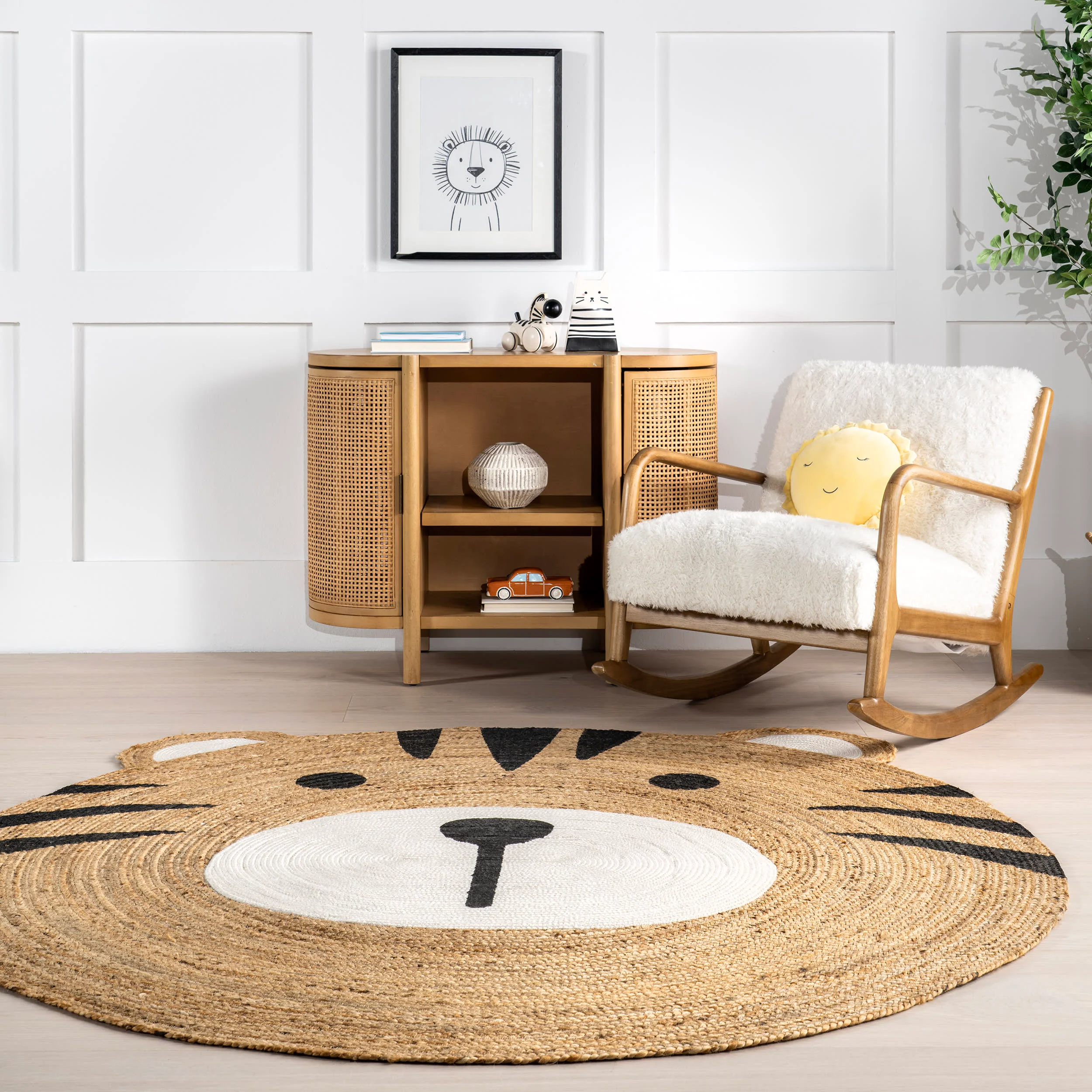 Tonia Tiger Handwoven Kids Rug | Natural - Image 4