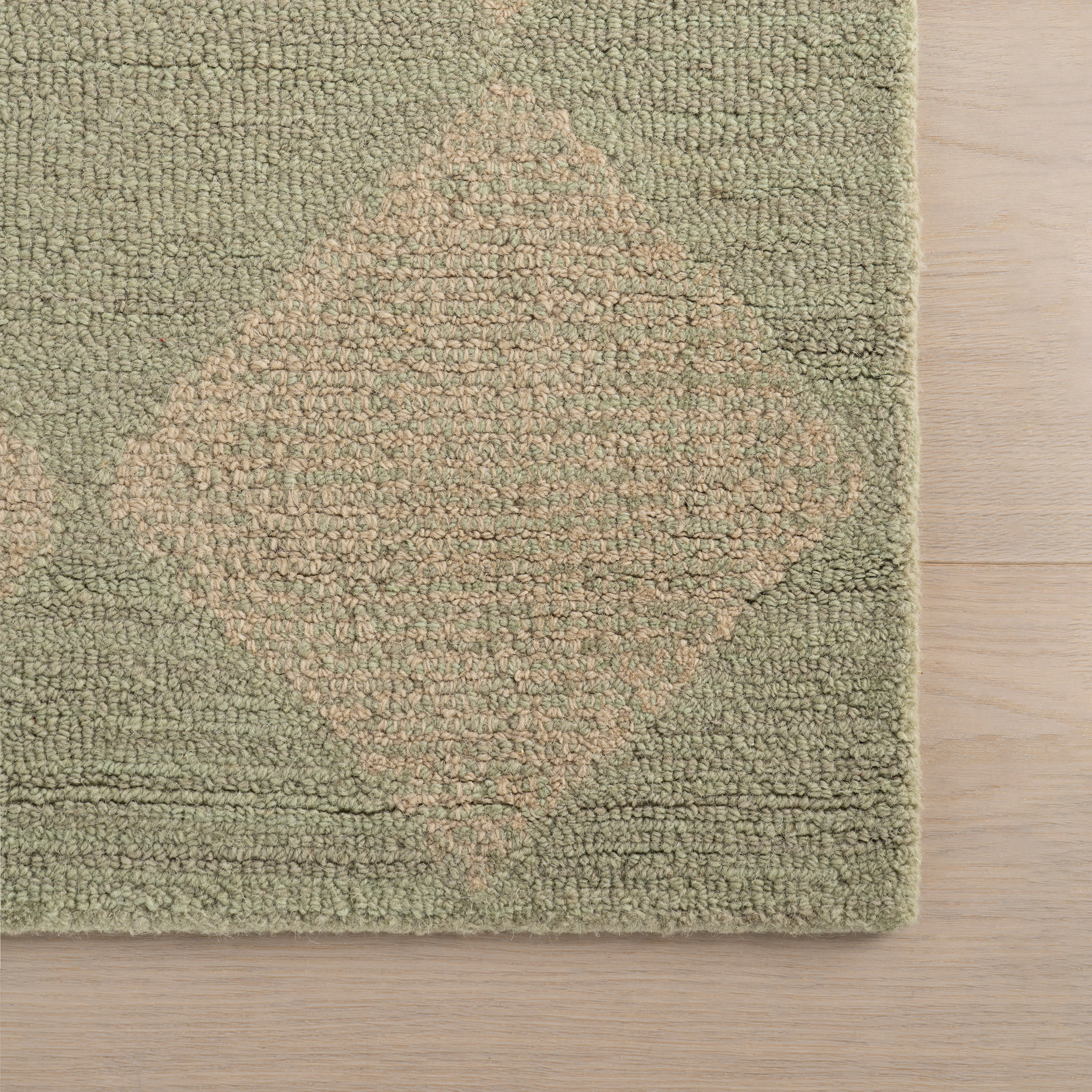 Tova Tufted Diamond Rug | Green - Image 4
