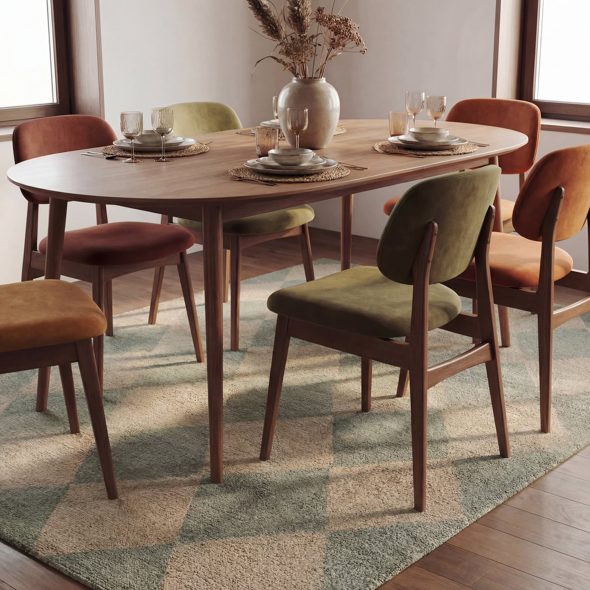 Tova Tufted Diamond Rug | Green - Image 7
