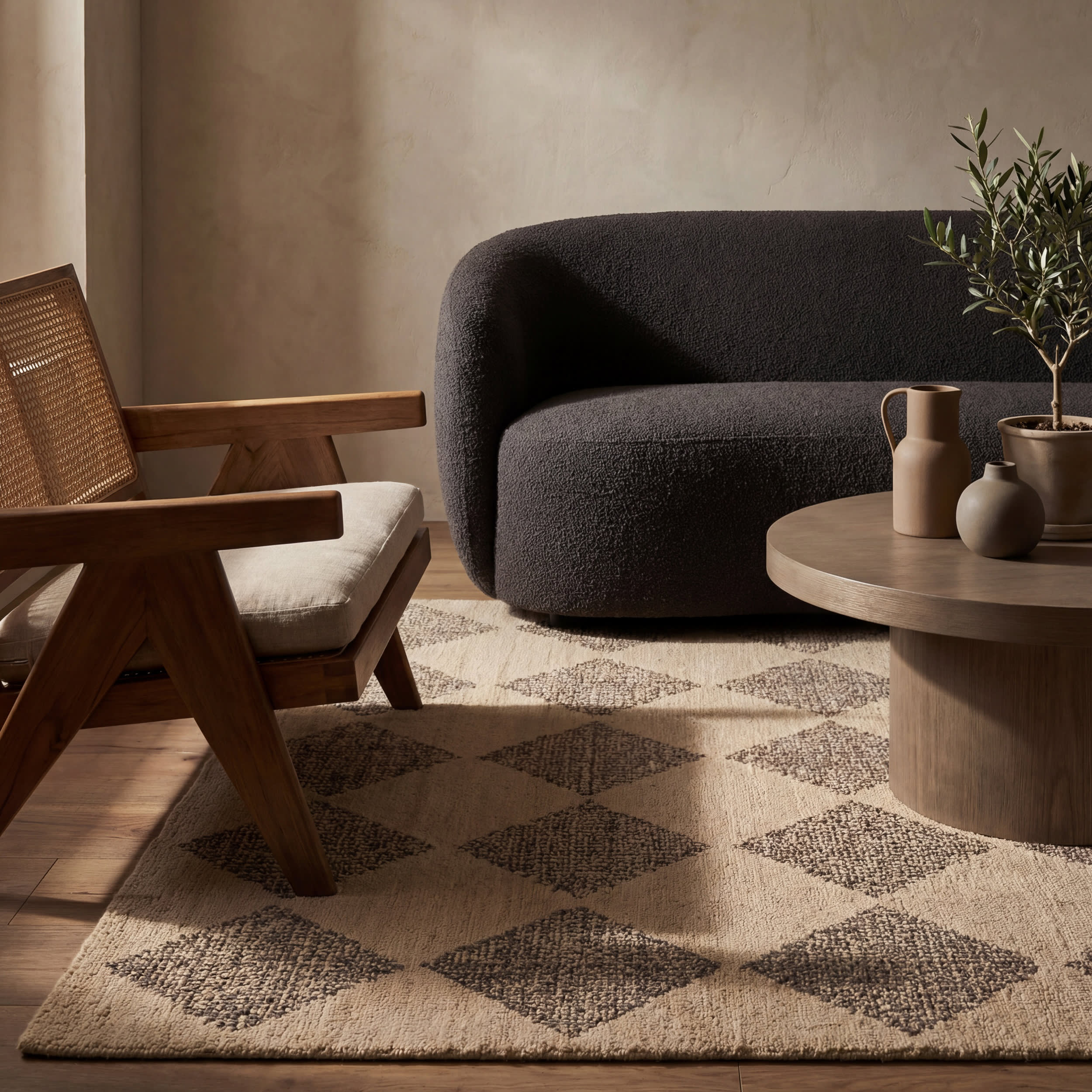 Tova Tufted Diamond Rug | Sand - Image 5
