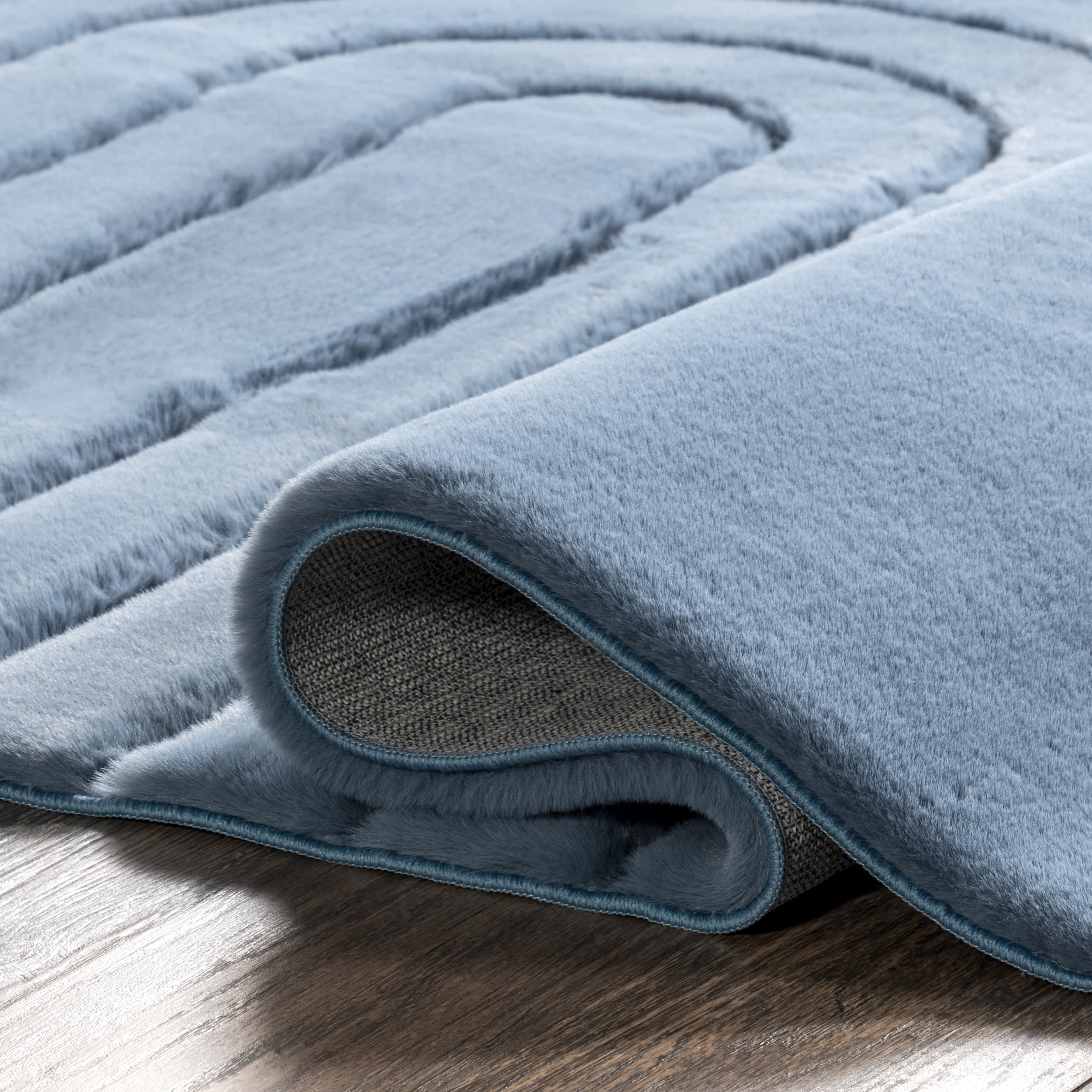 Tracie Arc Plush Cloud Washable Rug | Blue - Image 8