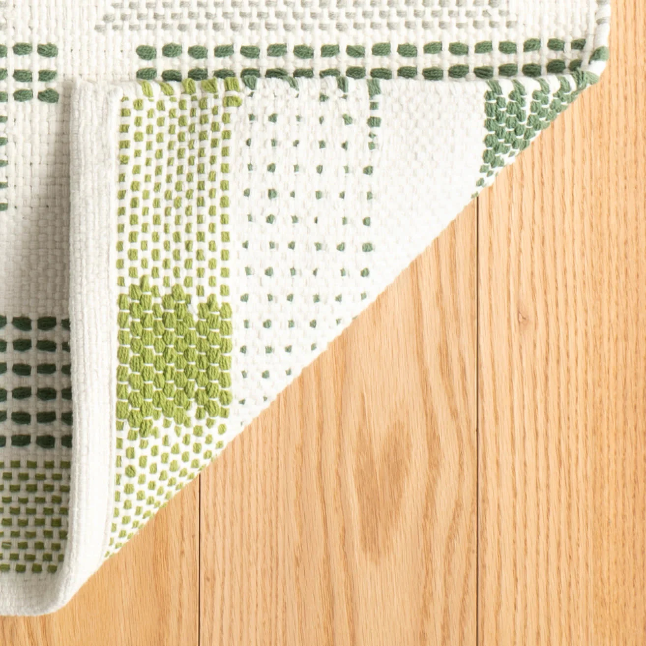 Tread Lightly Handwoven Cotton Rug | Green - Image 6