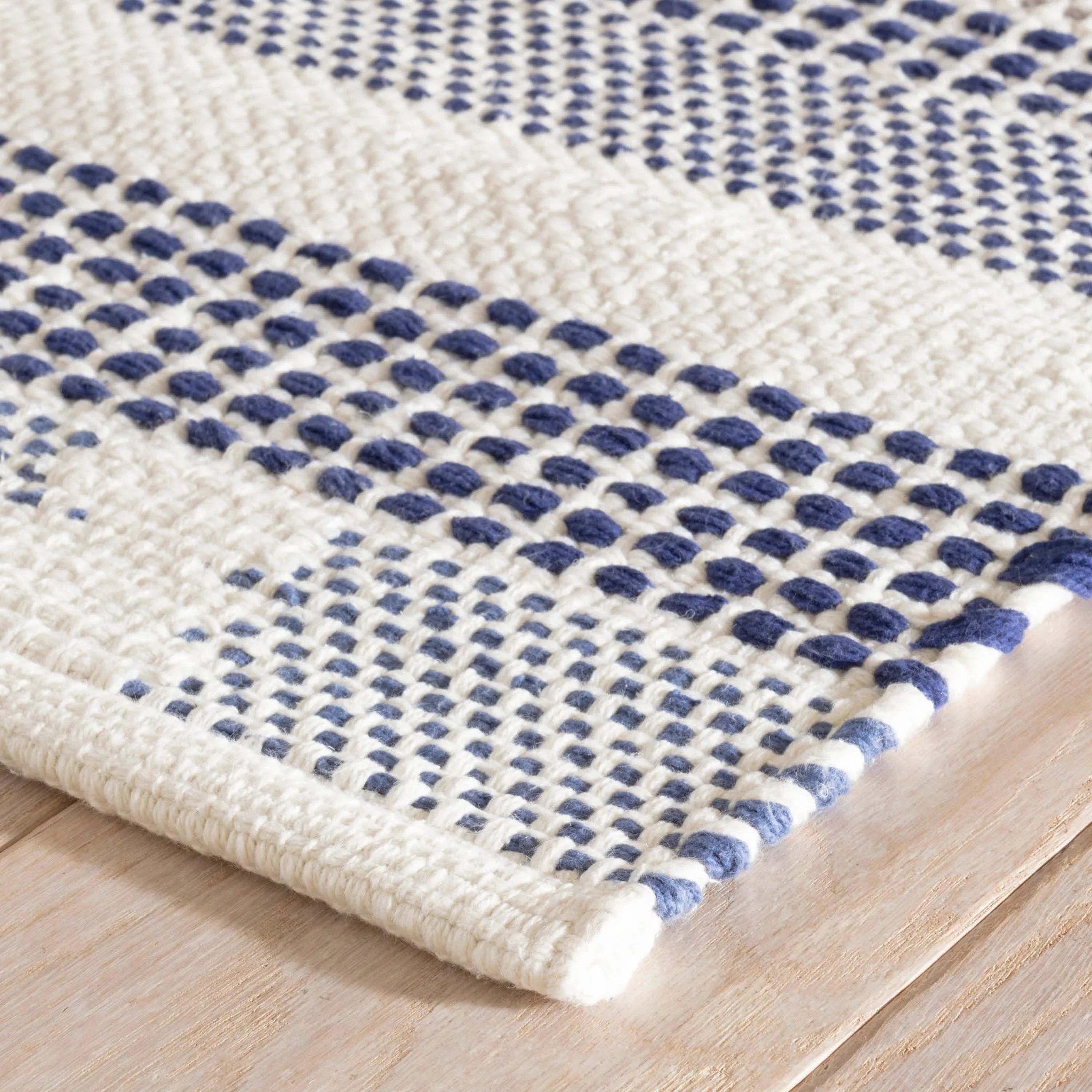 Tread Lightly Handwoven Cotton Rug | Navy - Image 5