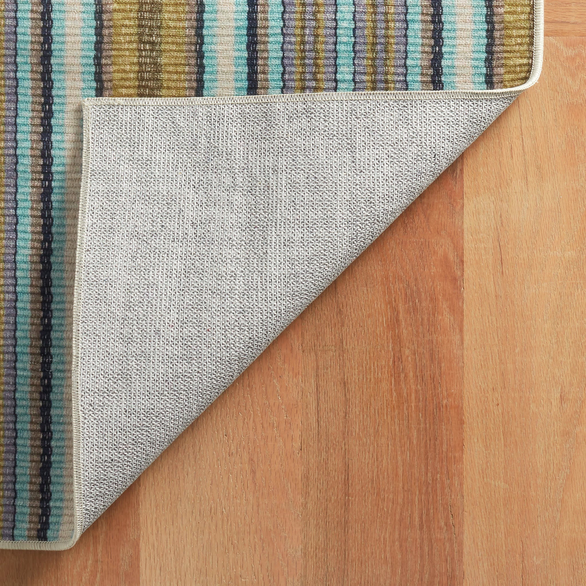 Treehouse Stripe Machine Washable Rug | Green - Image 6