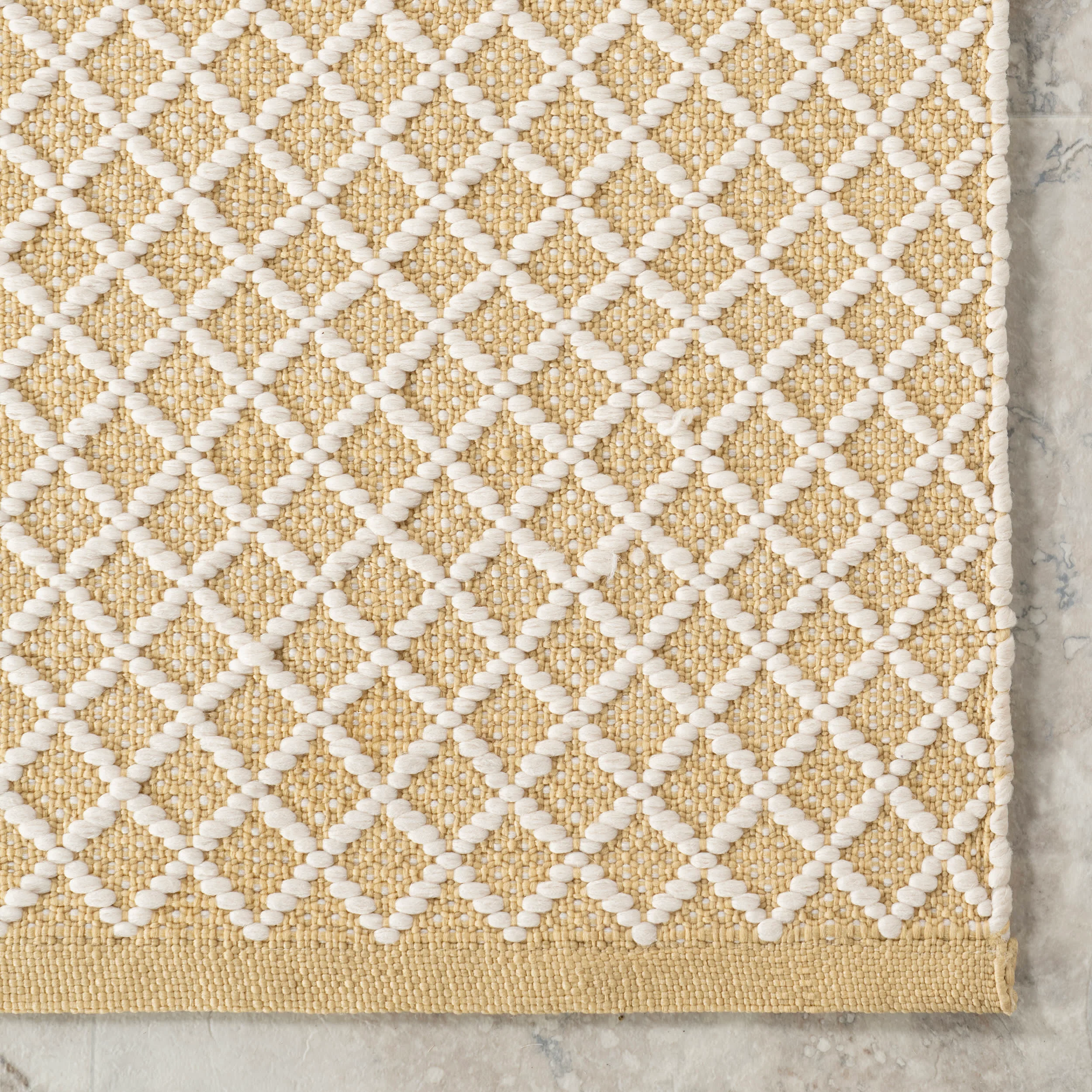 Trellis Handwoven Indoor/Outdoor Rug | Beige - Image 3