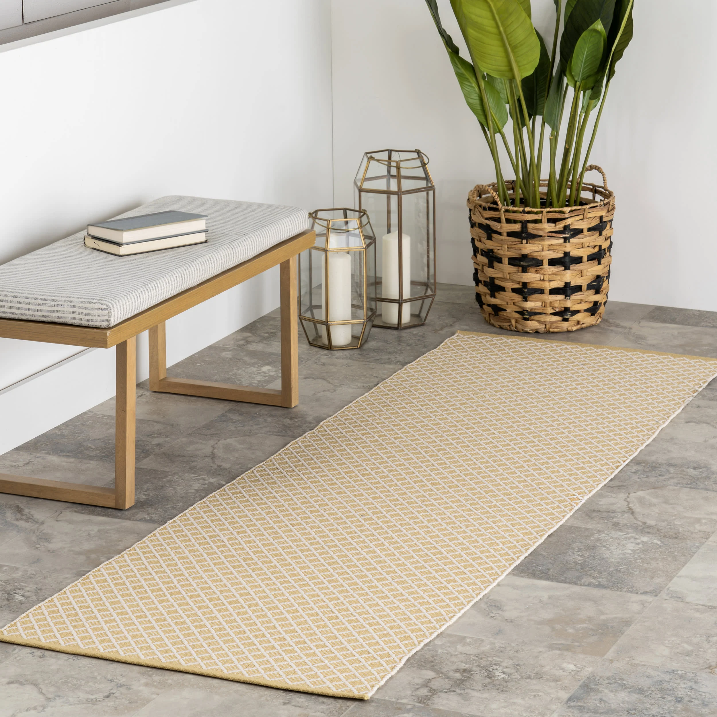 Trellis Handwoven Indoor/Outdoor Rug | Beige - Image 2