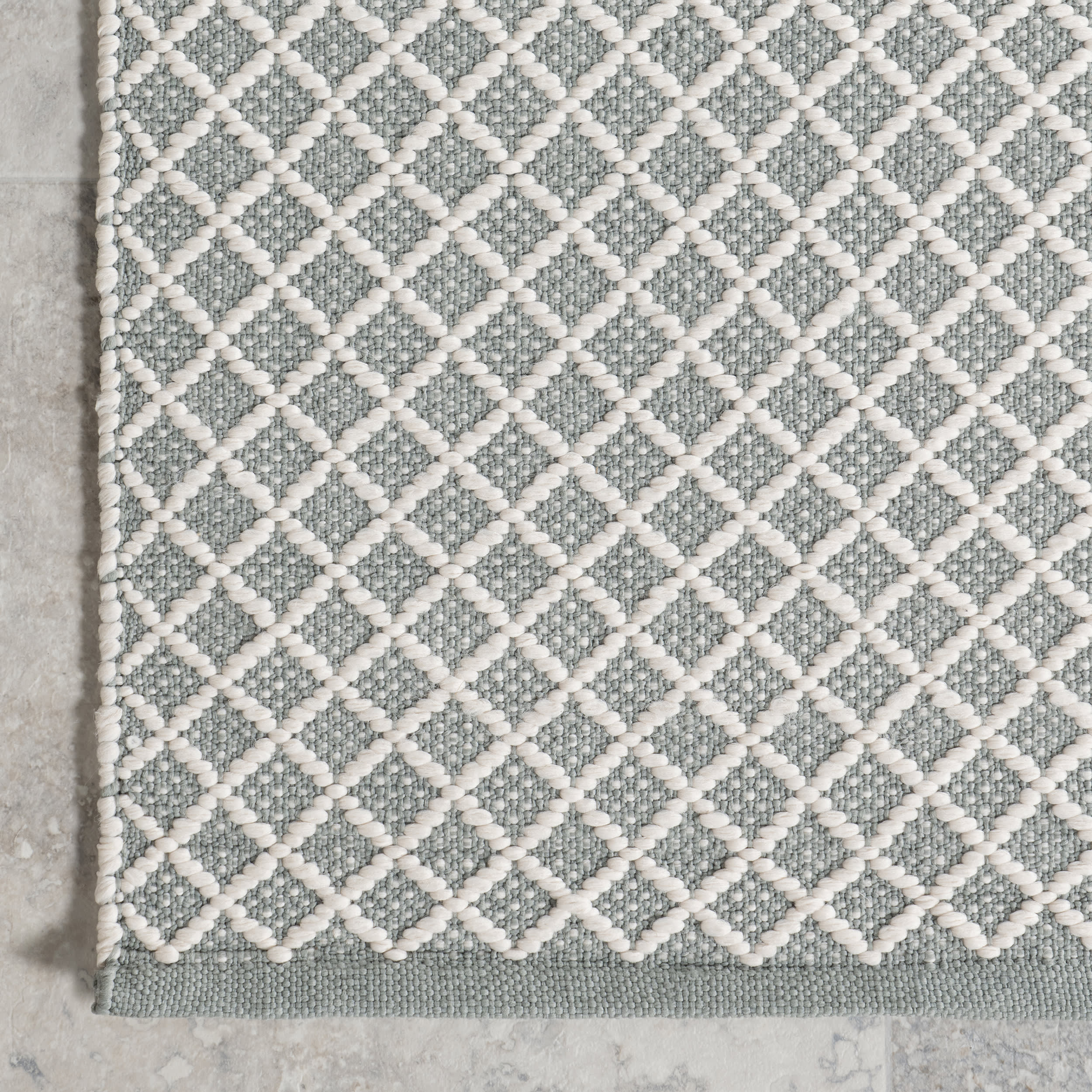 Trellis Handwoven Indoor/Outdoor Rug | Blue - Image 3