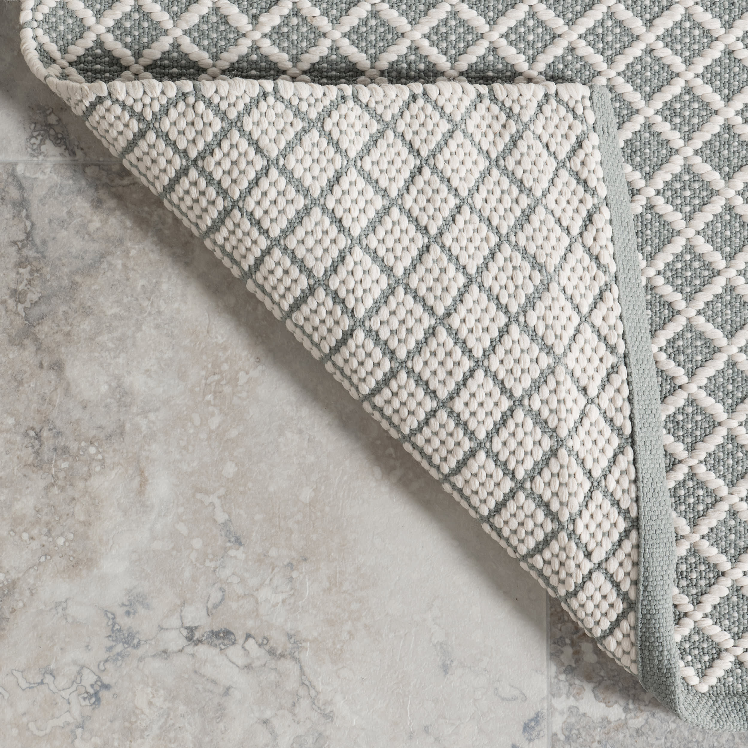 Trellis Handwoven Indoor/Outdoor Rug | Blue - Image 6