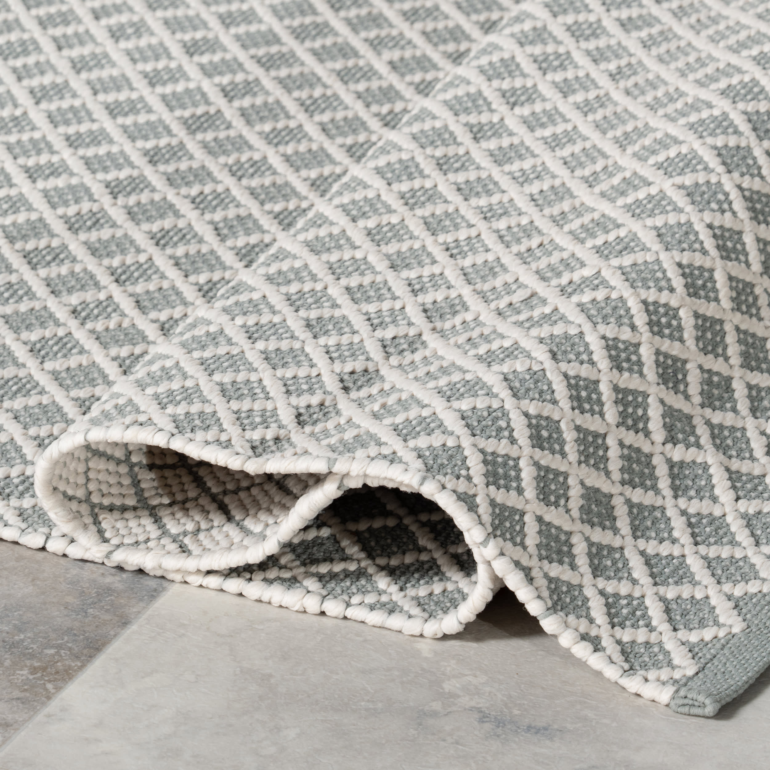 Trellis Handwoven Indoor/Outdoor Rug | Blue - Image 8