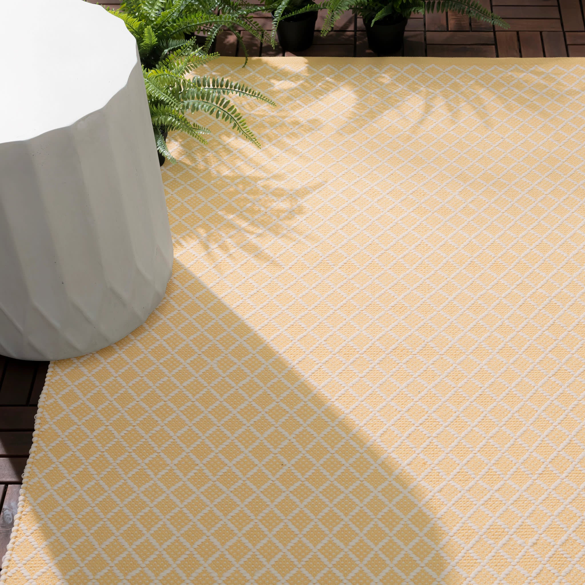 Trellis Handwoven Indoor/Outdoor Rug | Gold - Image 3