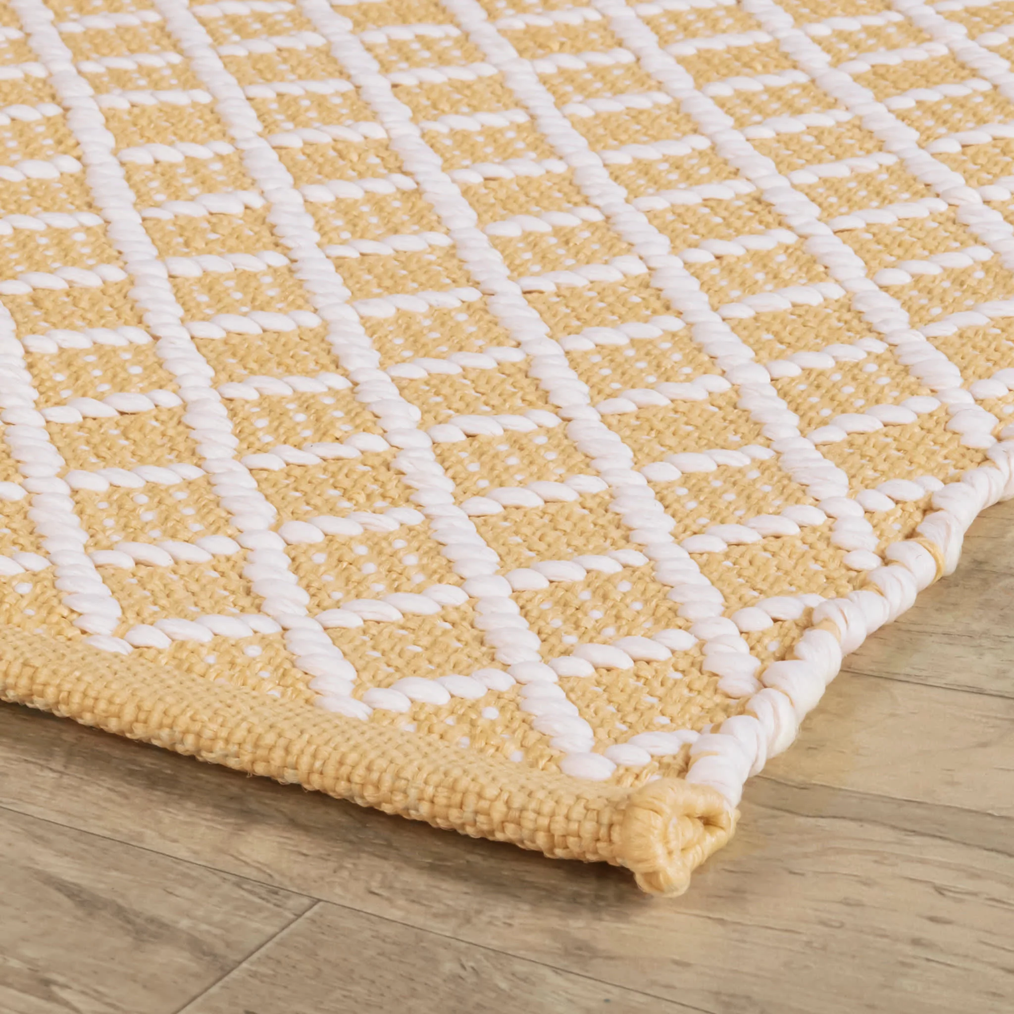 Trellis Handwoven Indoor/Outdoor Rug | Gold - Image 5