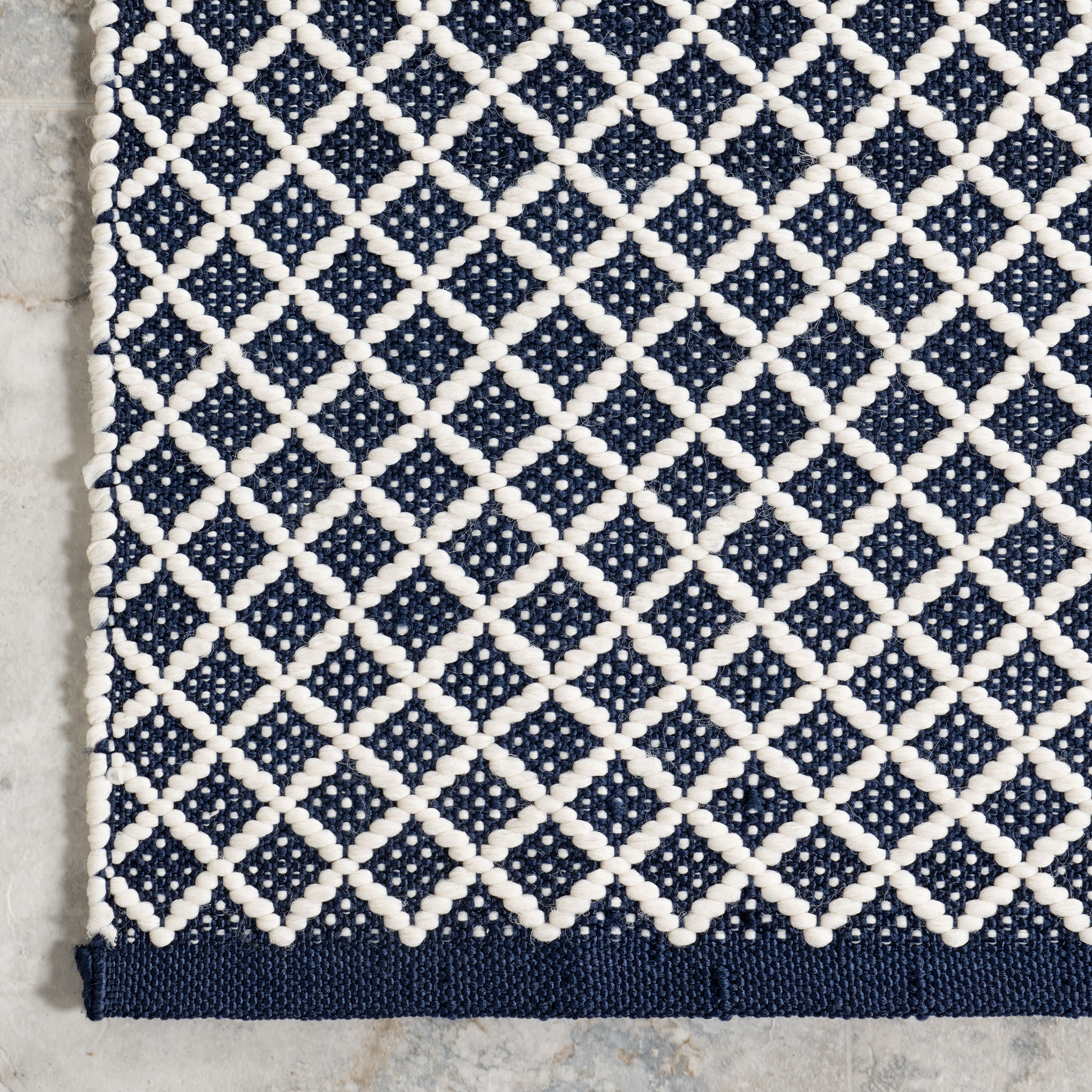 Trellis Handwoven Indoor/Outdoor Rug | Navy - Image 3