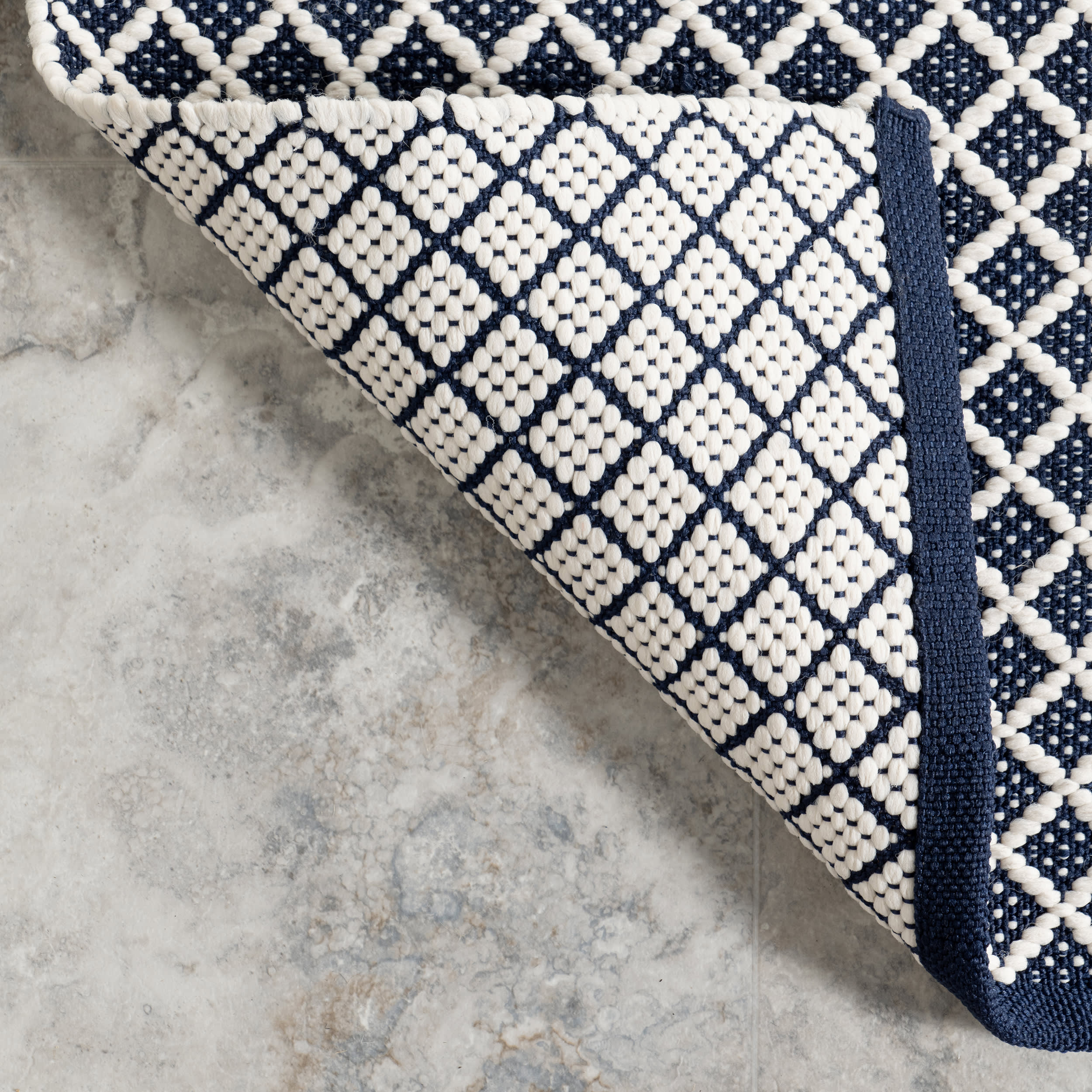 Trellis Handwoven Indoor/Outdoor Rug | Navy - Image 6