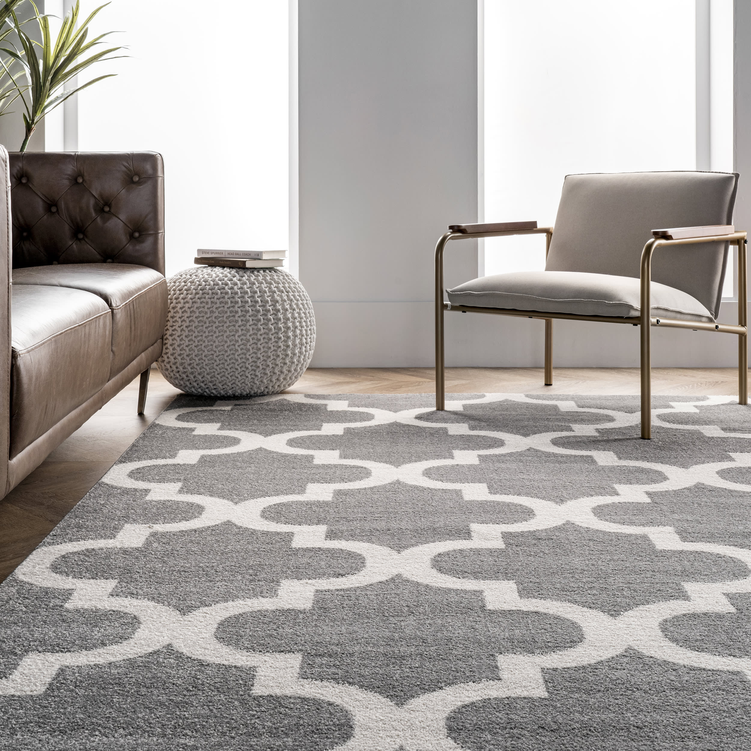 Trellis Rug | Grey - Image 4