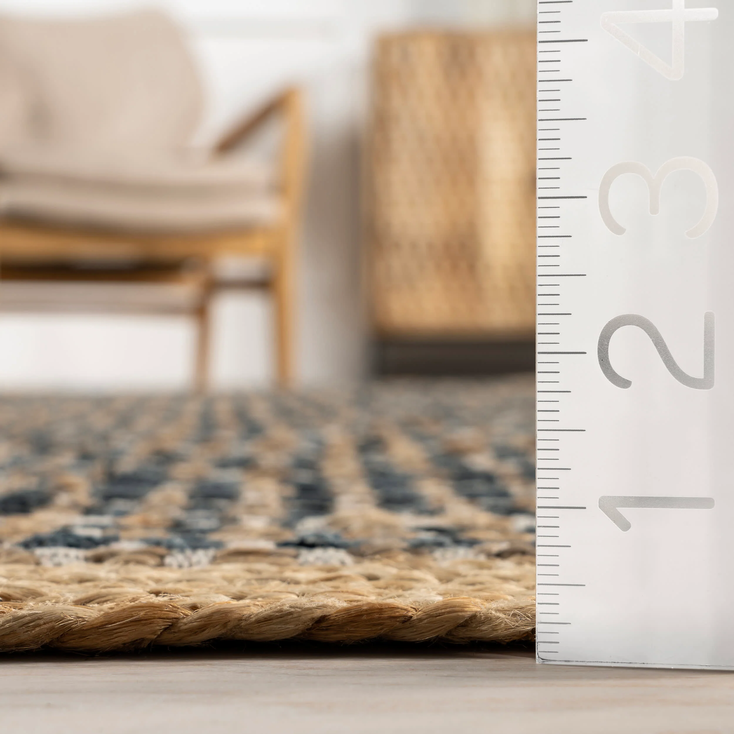 Tressa Jute and Leather Basketweave Rug | Dark Grey - Image 5