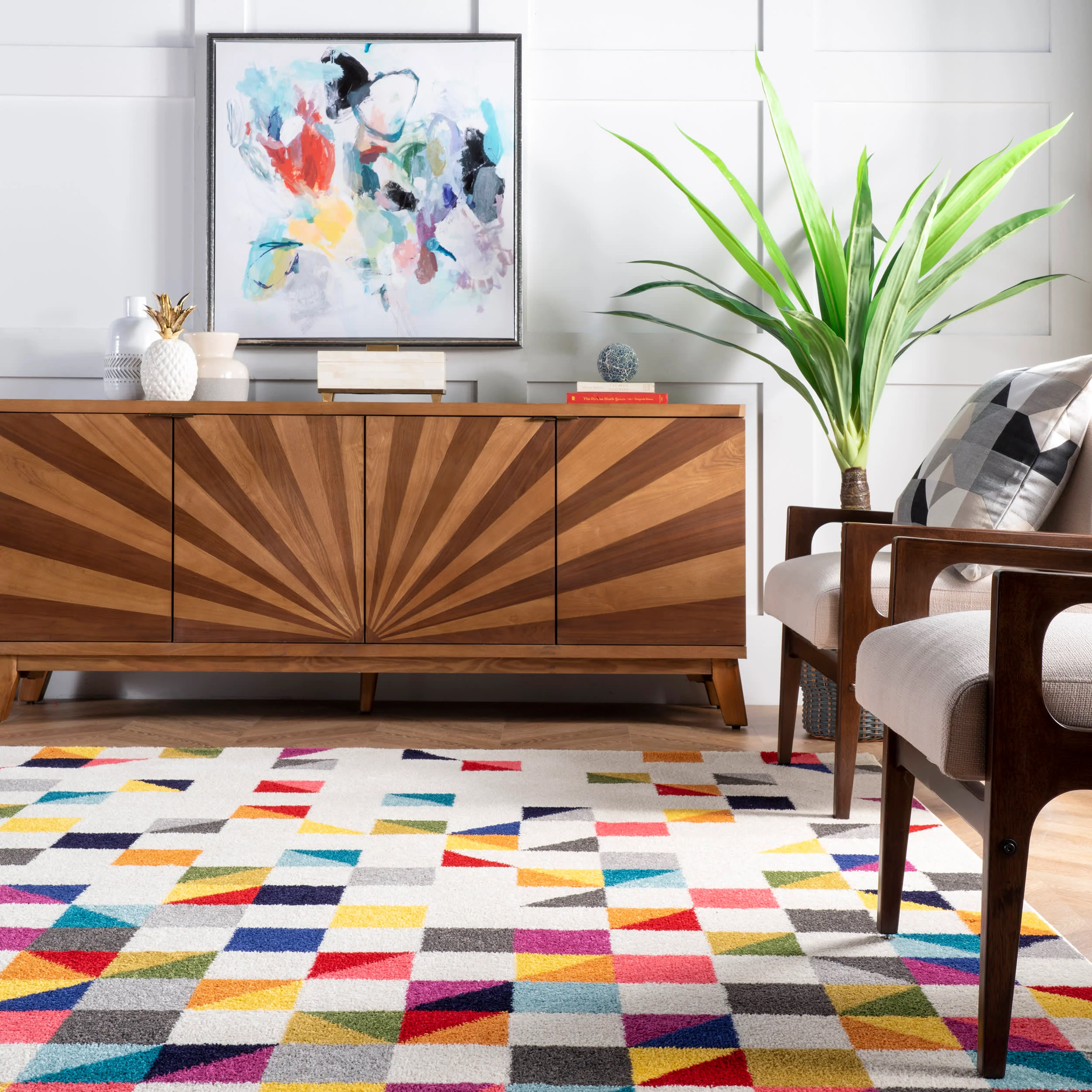 Triangle Mosaic Rug | Multicolor - Image 4