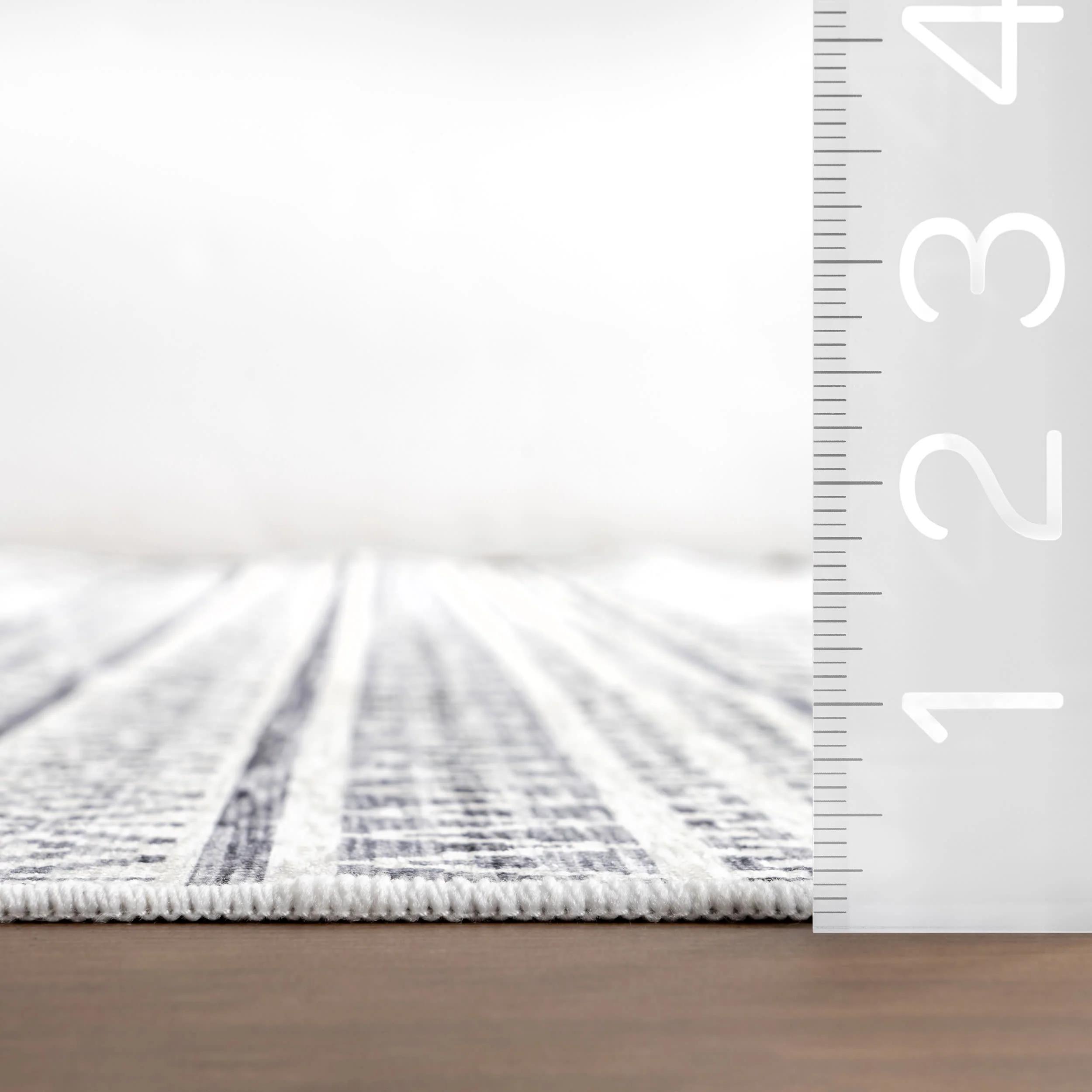 Tribal Banded Spill Proof Washable Rug | Grey - Image 6