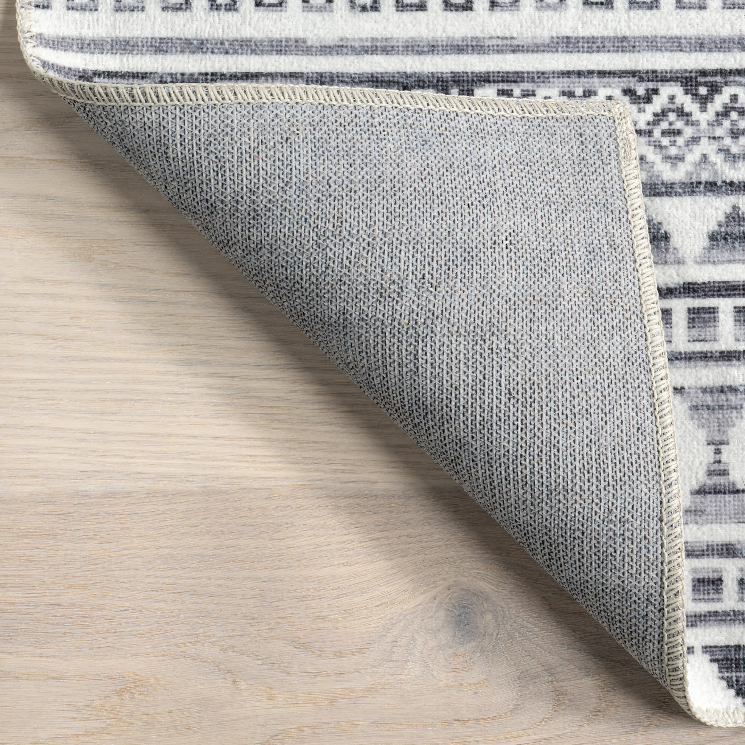 Tribal Banded Washable Rug | Grey - Image 7