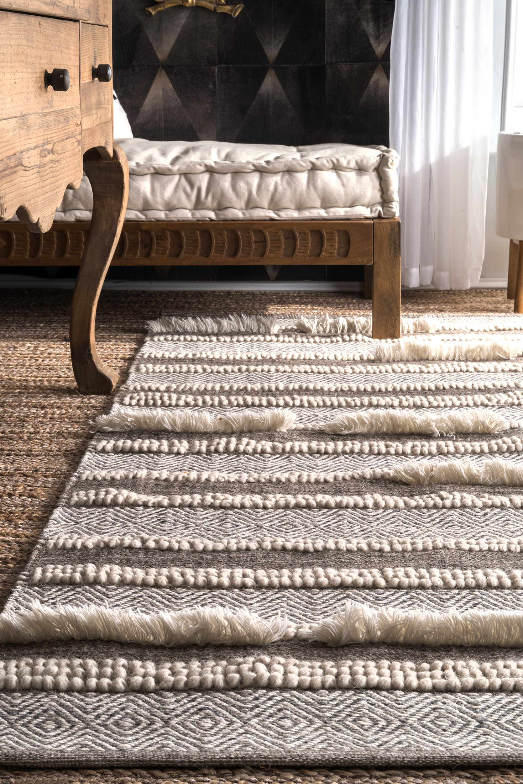 Tribal Chevron Stripes Rug | Brown - Image 4