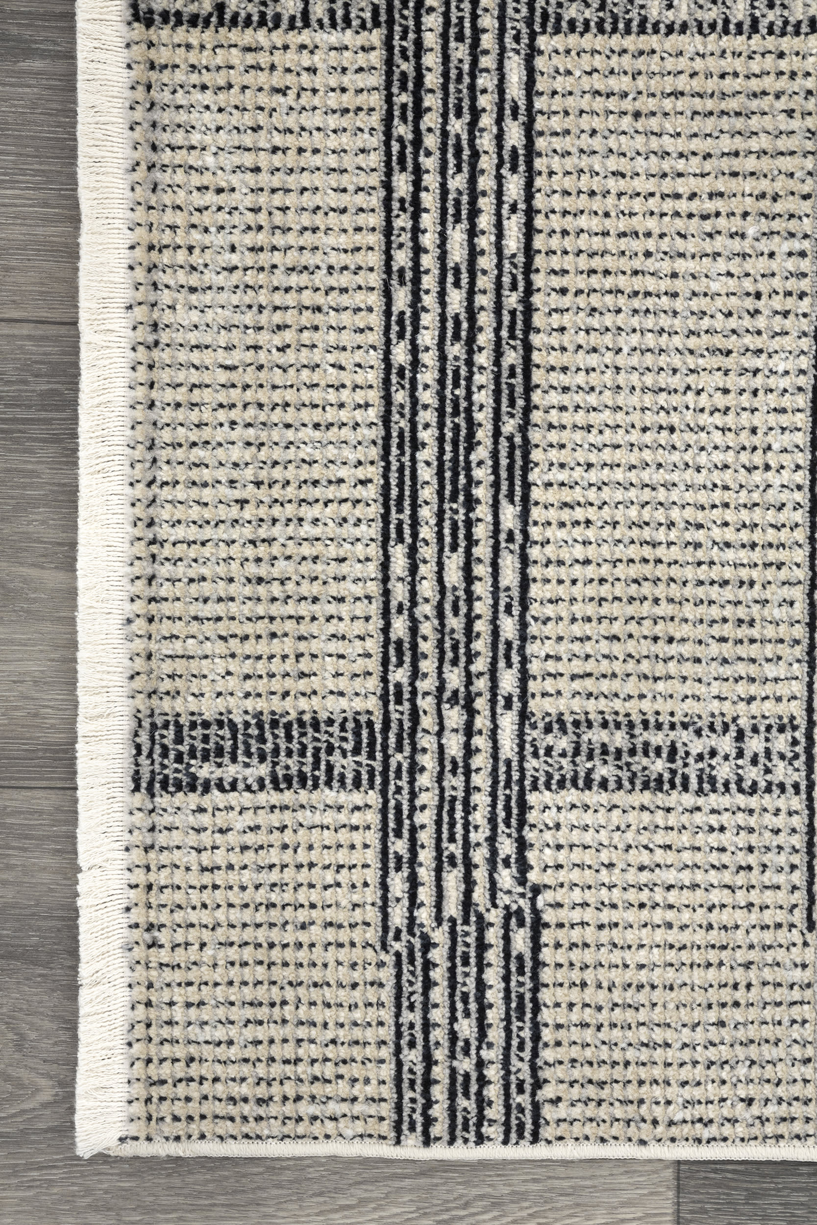 Tribal Cross Striped Rug | Grey - Image 3