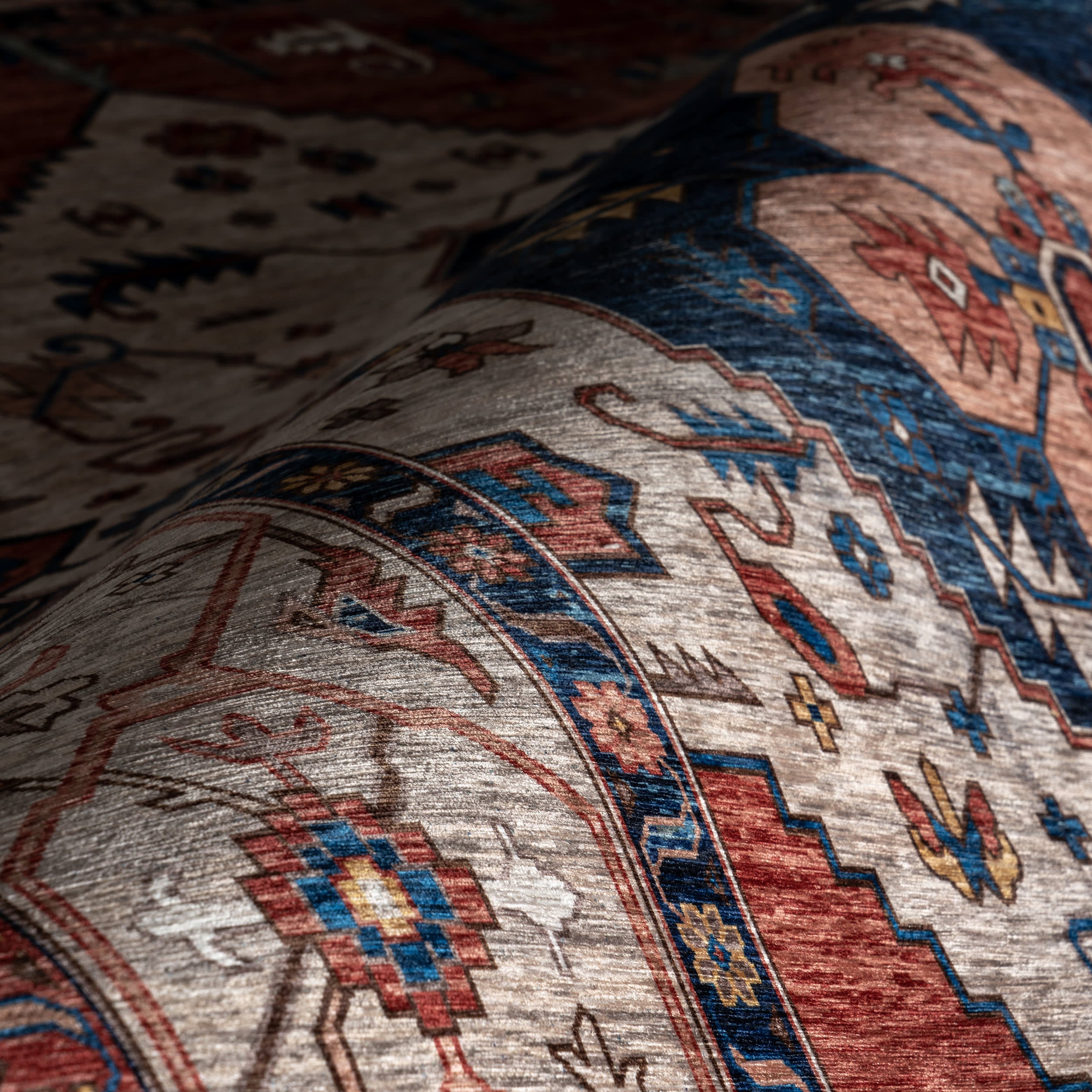 Tribal Medallion Spill Proof Washable Rug | Rust - Image 3
