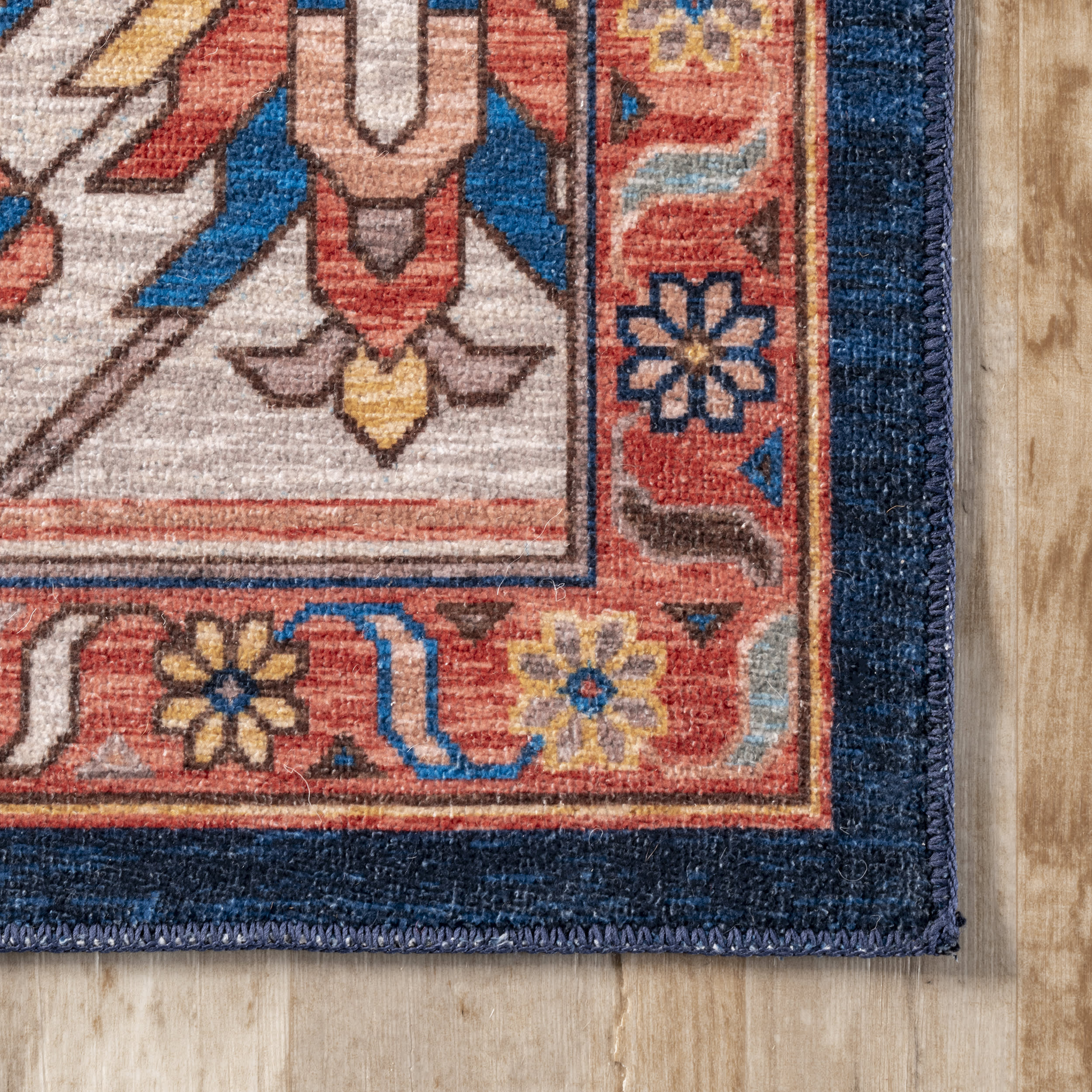 Tribal Medallion Washable Rug | Rust - Image 3