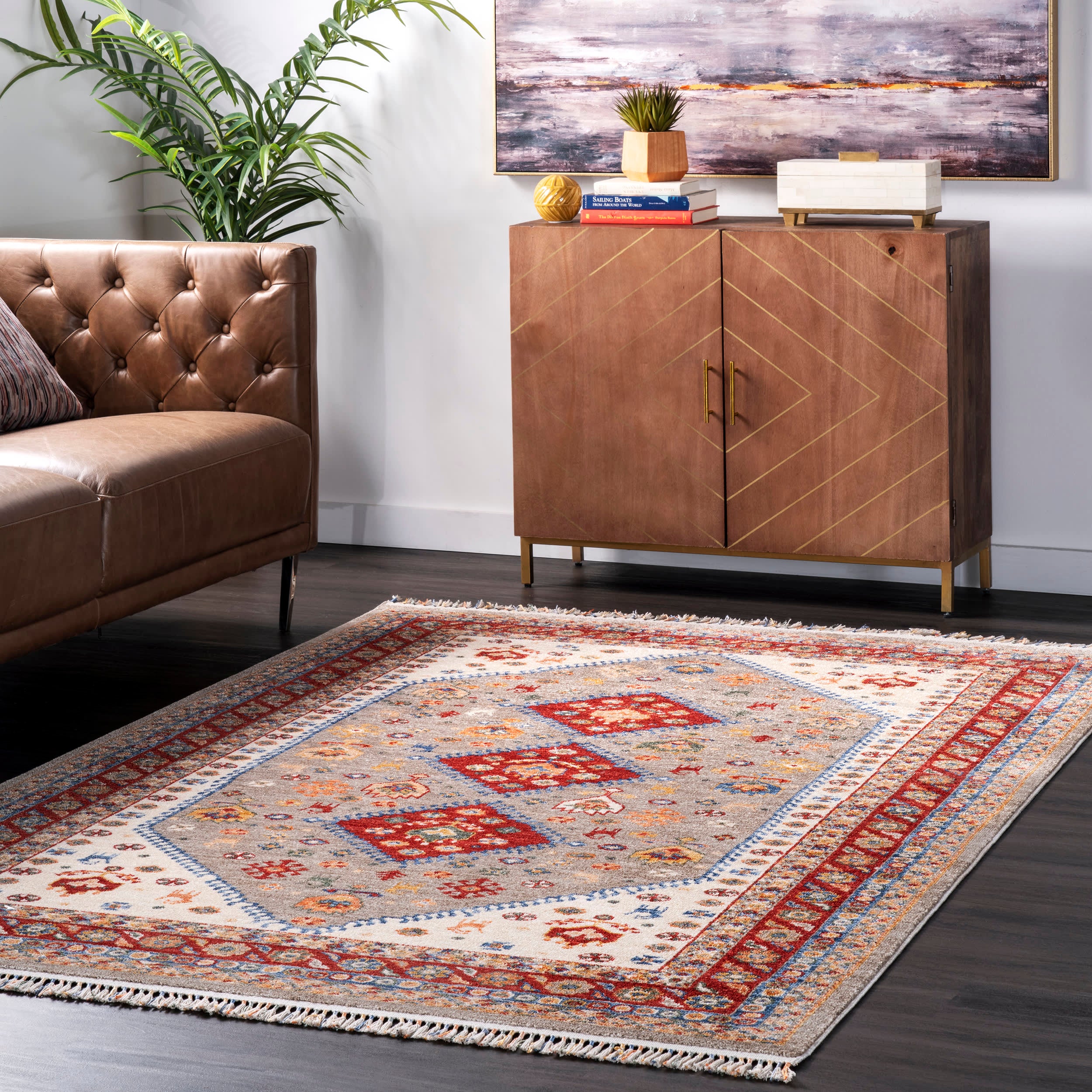 Tribal Tale Medallion Rug | Beige - Image 2