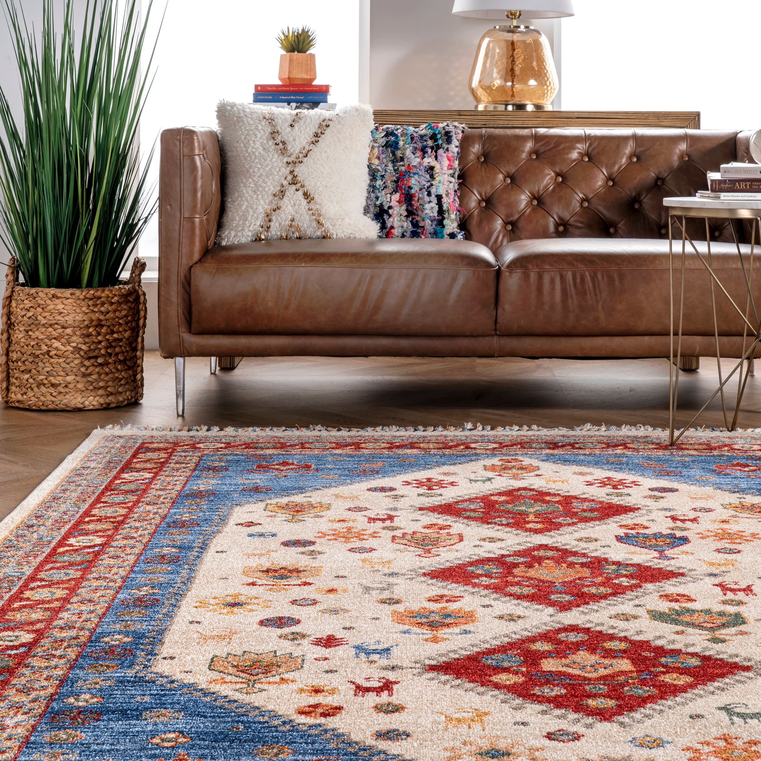 Tribal Tale Medallion Rug | Blue - Image 4