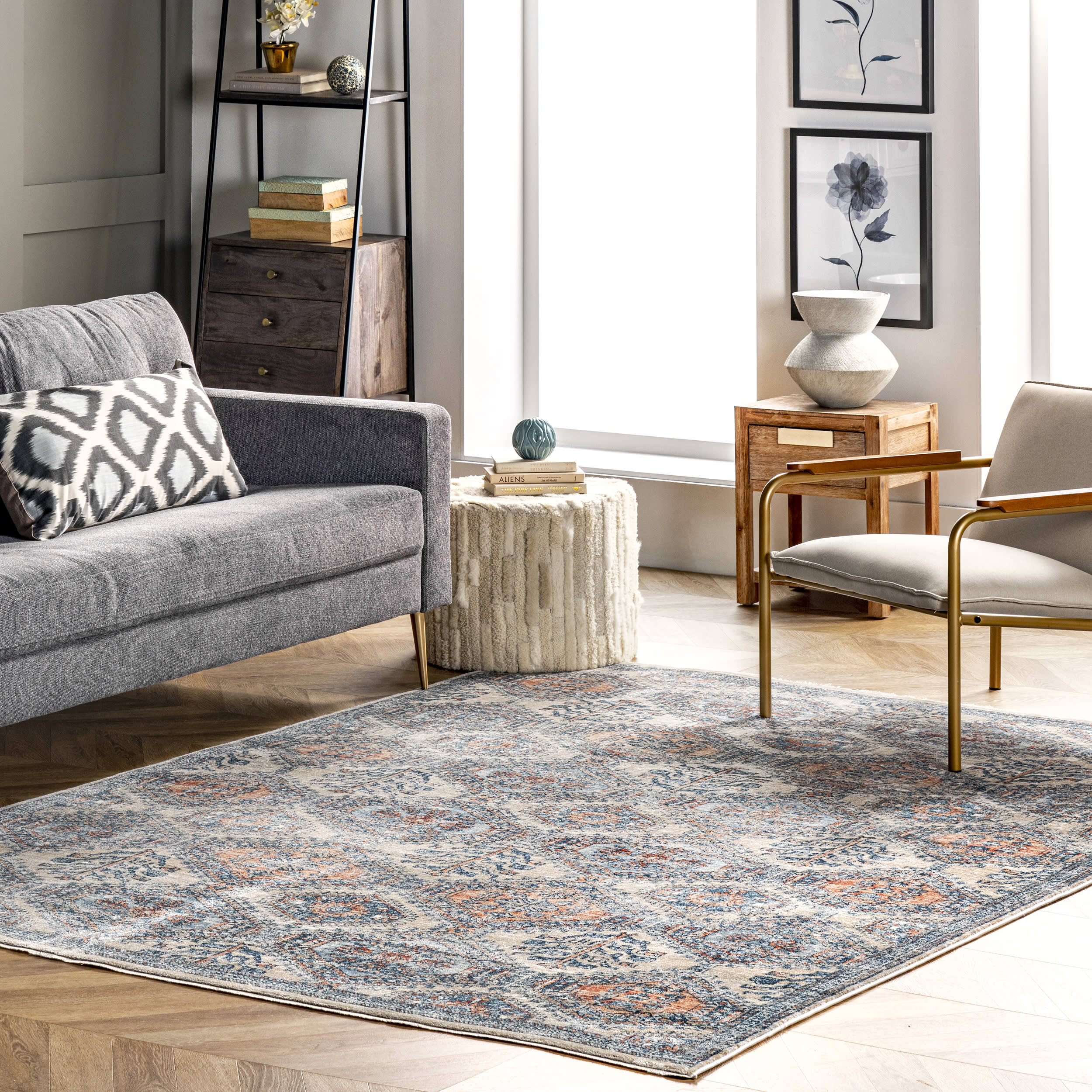 Tribal Trellis Rug | Grey - Image 2
