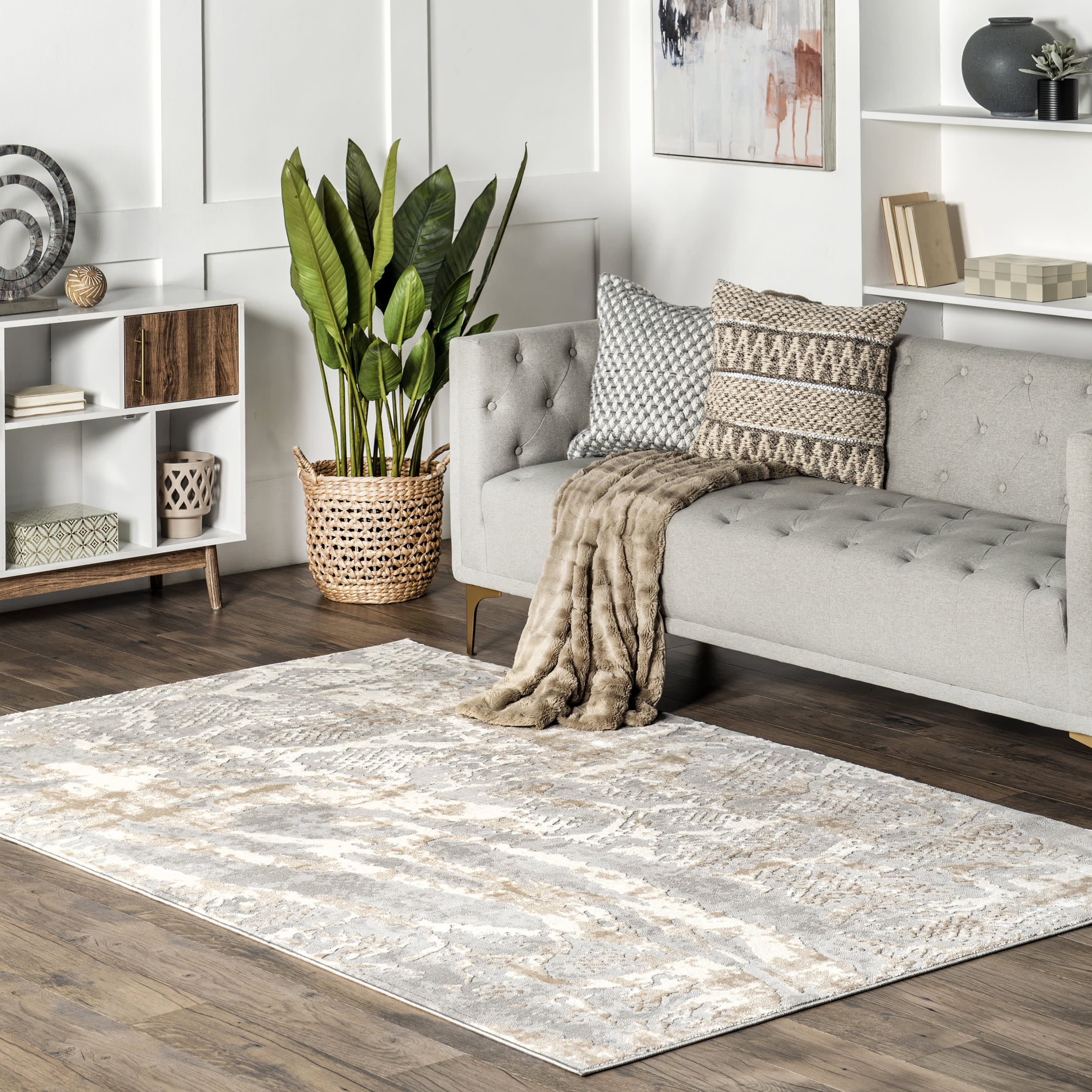 Trina Abstract Waves Rug | Beige - Image 2