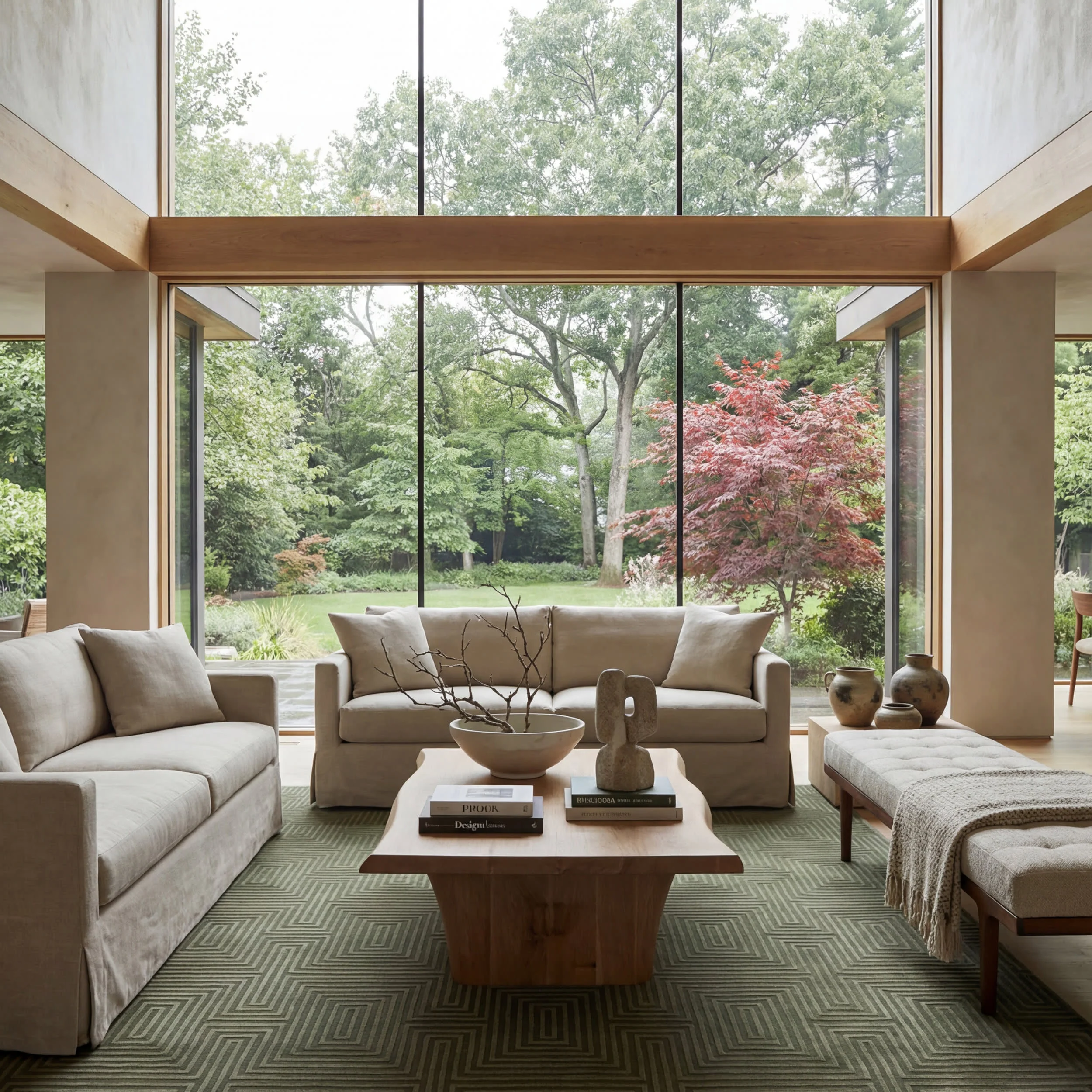 Triselle Geometric Plush Textured Washable Rug | Green - Image 2