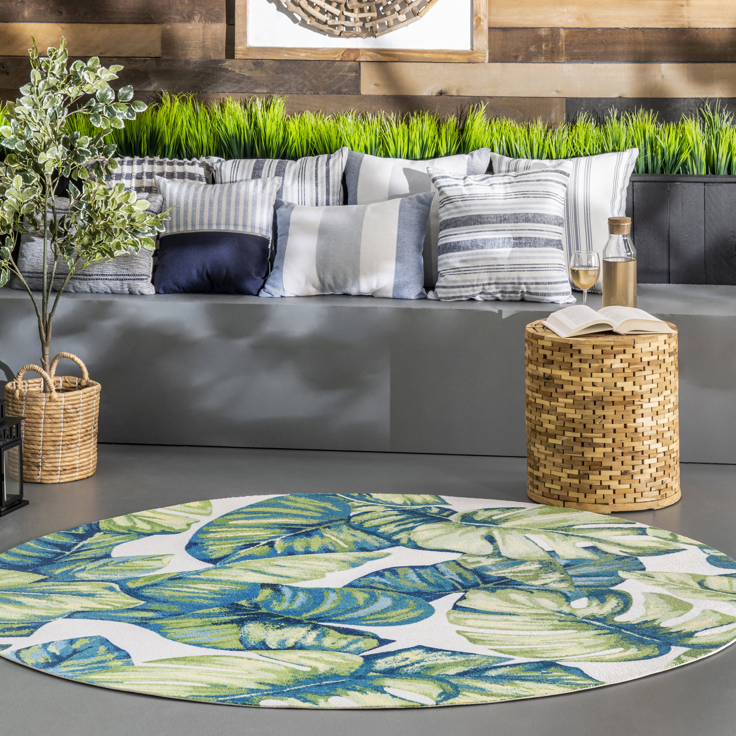 Tropical Foliage Indoor/Outdoor Rug | Green Multicolor - Image 2