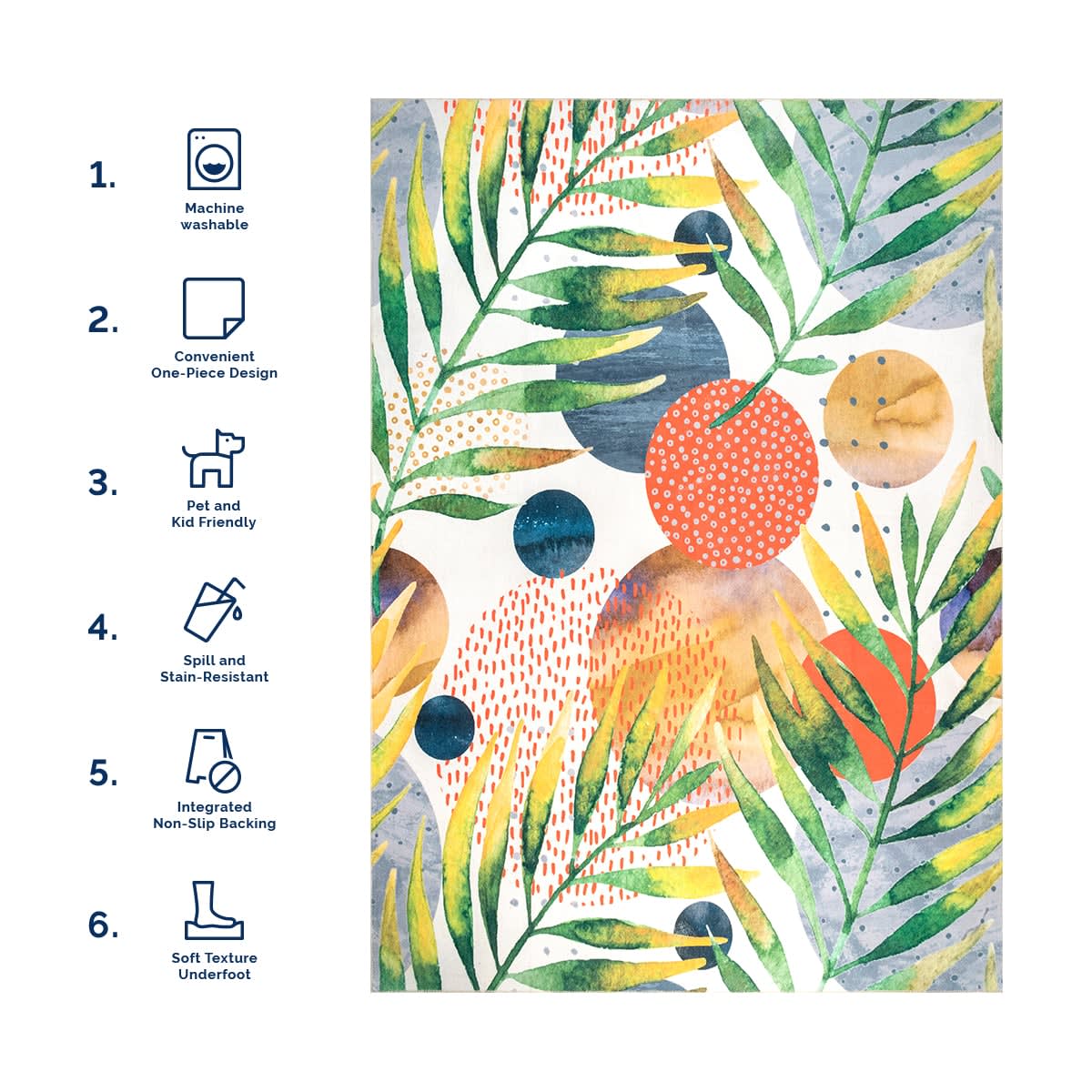 Tropics Washable Rug | Multicolor - Image 6