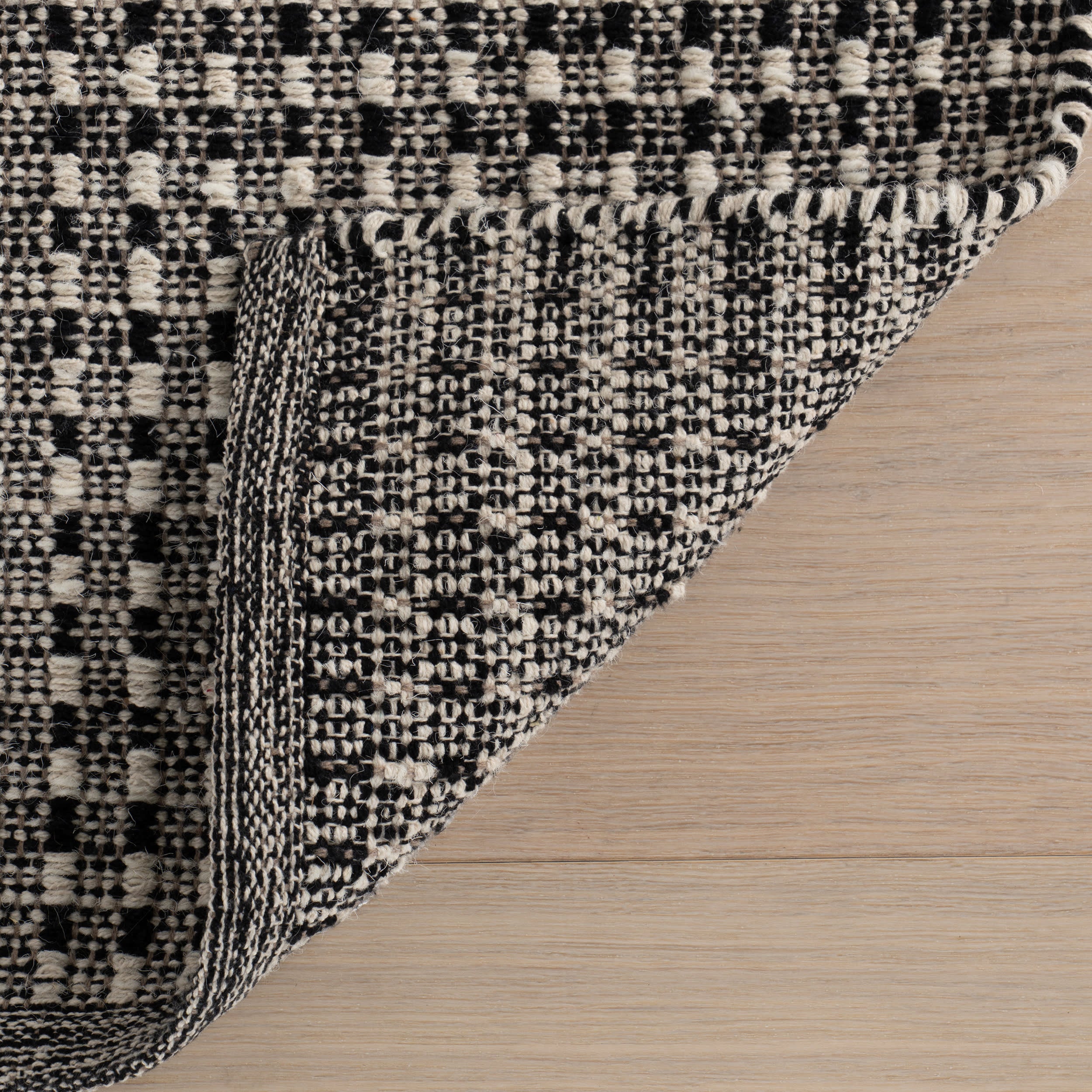 Tula Textured Stripe Handwoven Rug | Black - Image 6