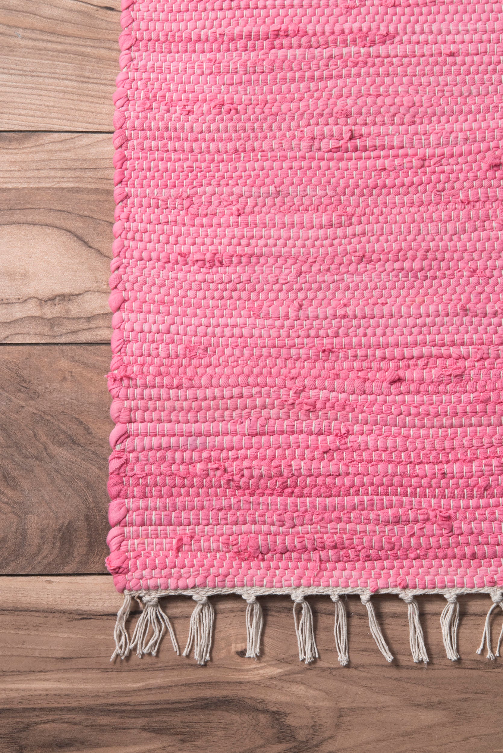 Turin Cotton Flatweave Rug | Pink - Image 3
