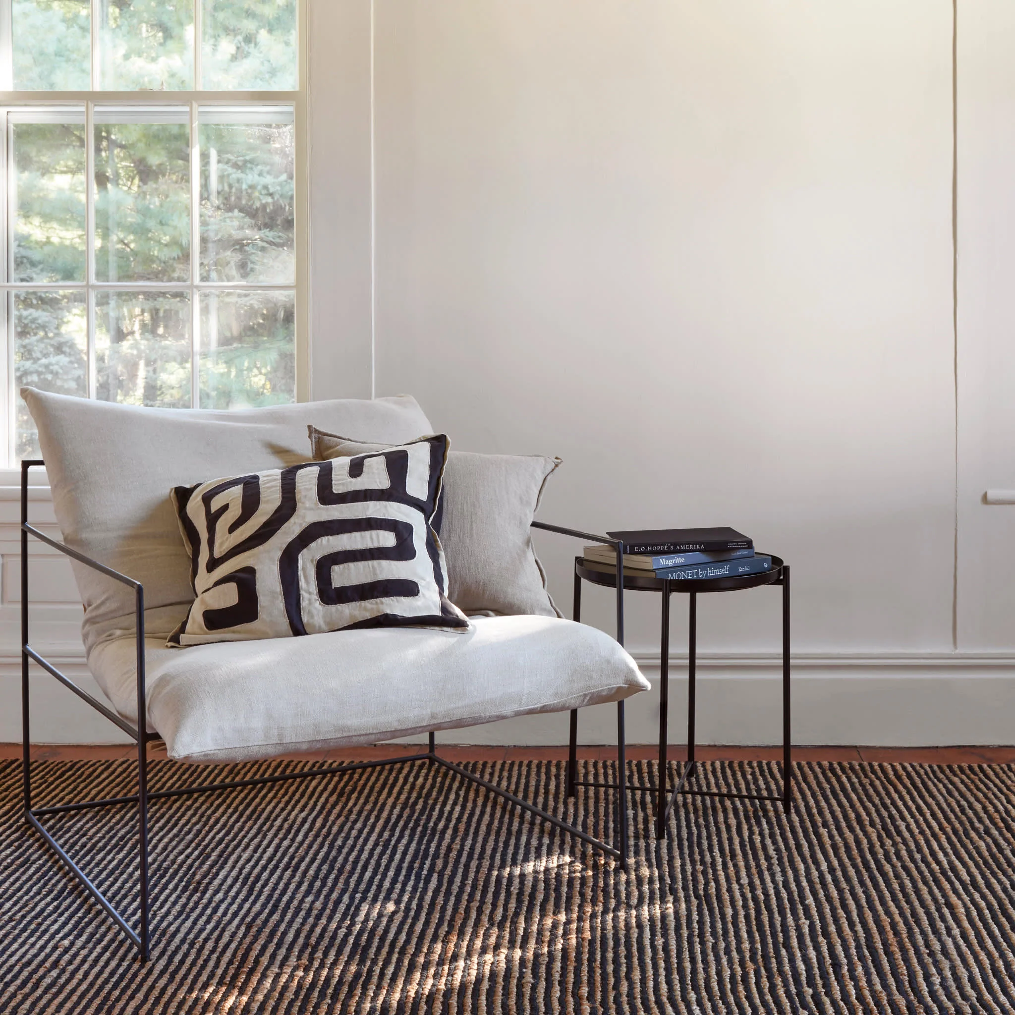 Twiggy Handwoven Wool/Jute Rug by Bunny Williams | Black - Image 4