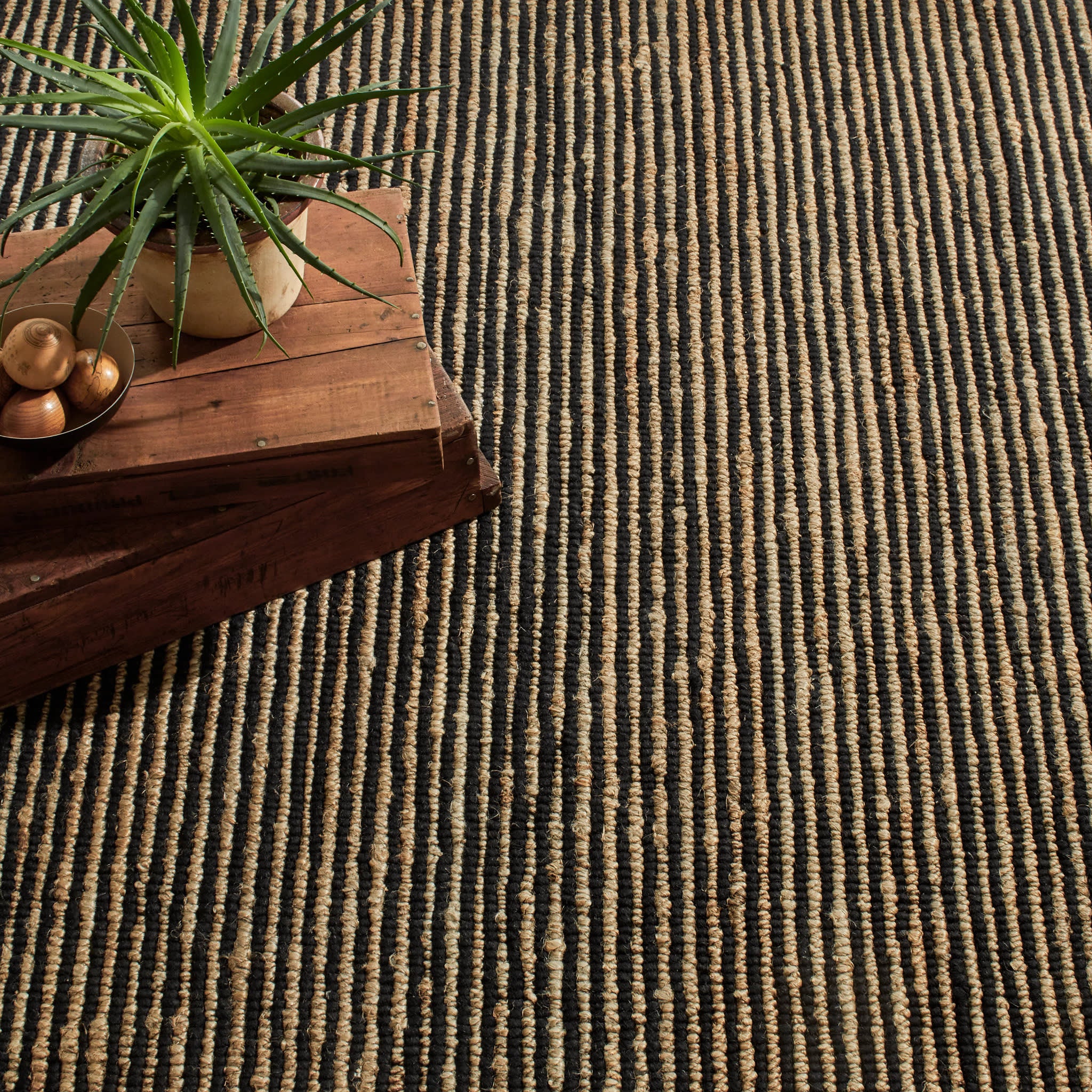 Twiggy Handwoven Wool/Jute Rug by Bunny Williams | Black - Image 5