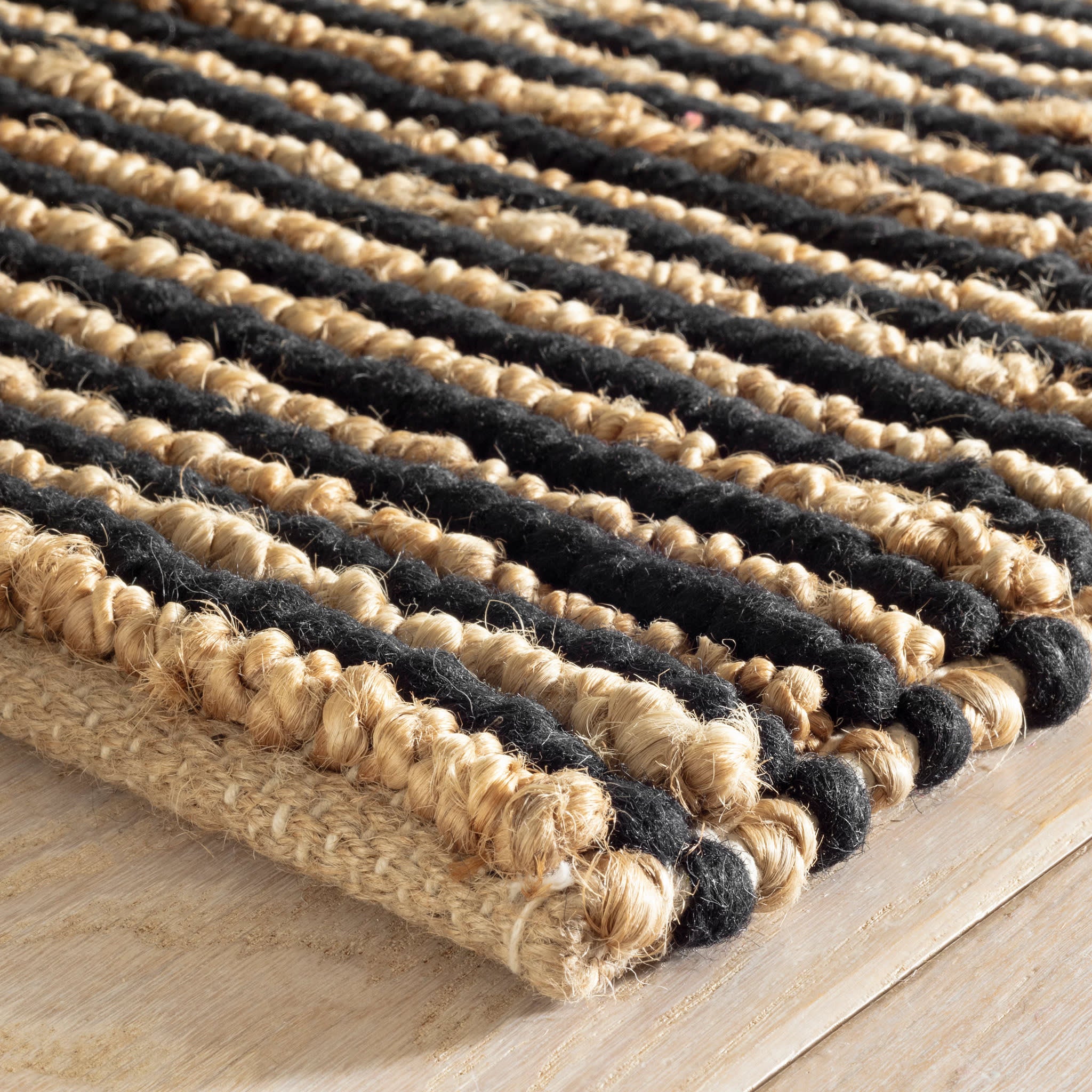 Twiggy Handwoven Wool/Jute Rug by Bunny Williams | Black - Image 6