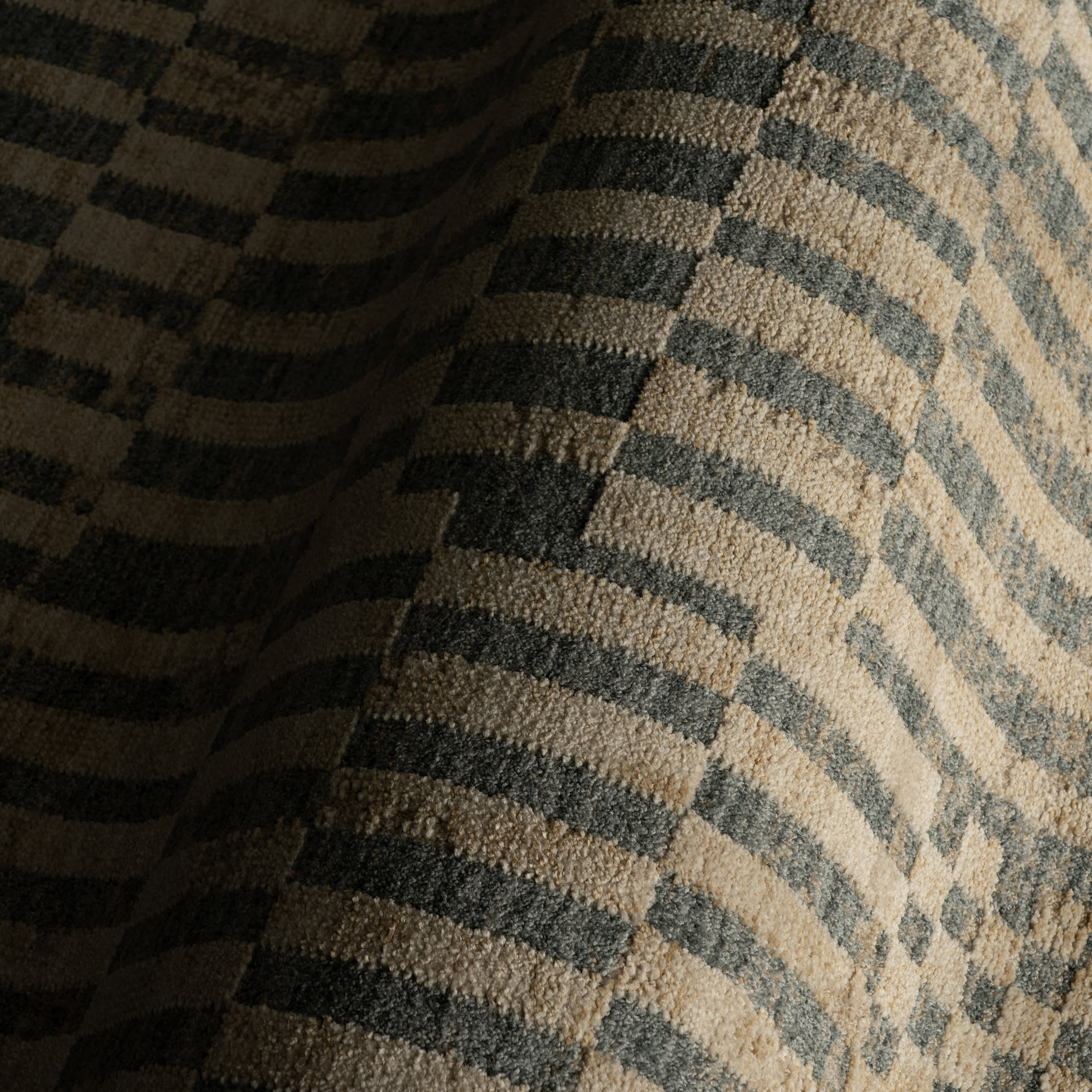 Umbergrid Checkered Rug | Stone - Image 3