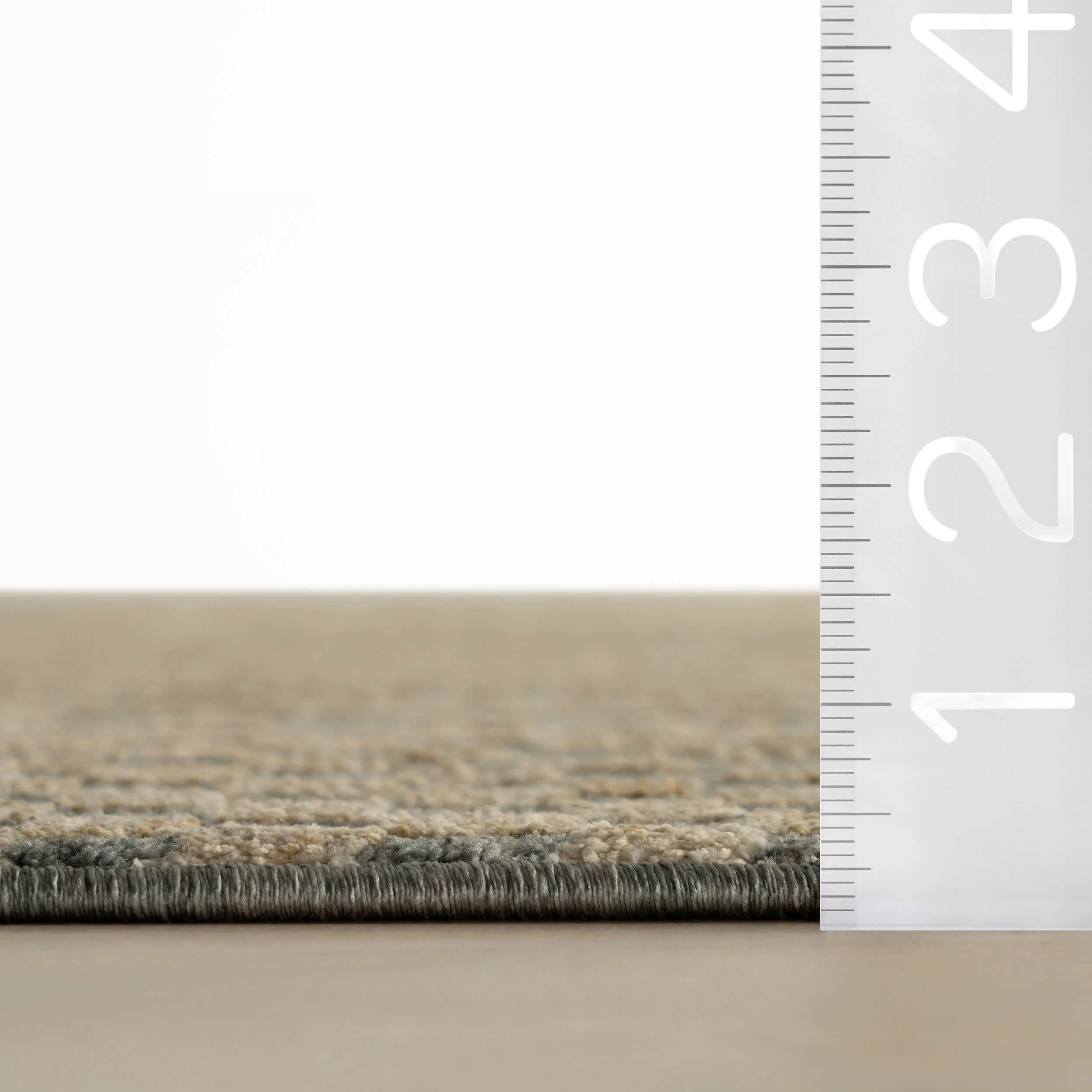 Umbergrid Checkered Rug | Stone - Image 6