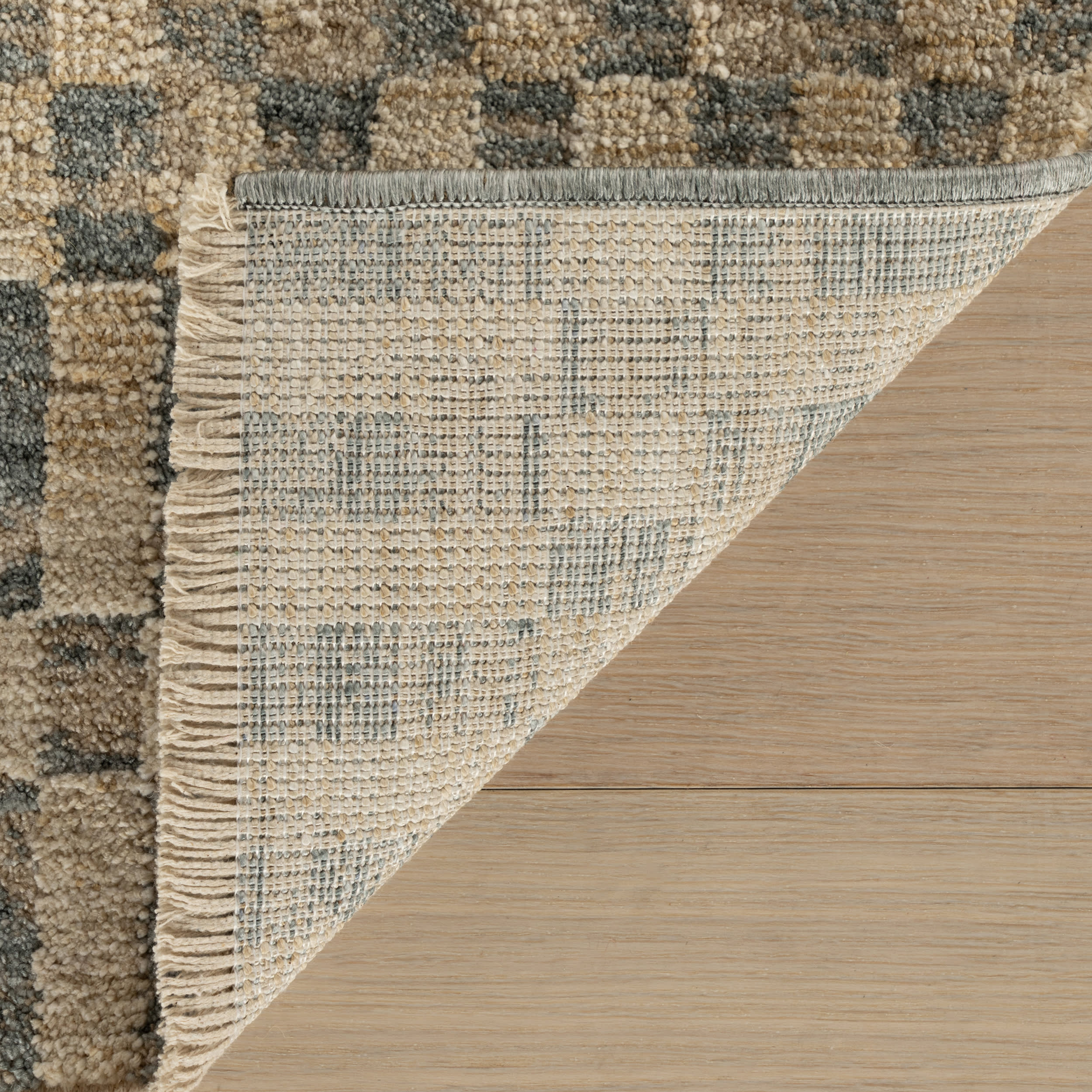 Umbergrid Checkered Rug | Stone - Image 8