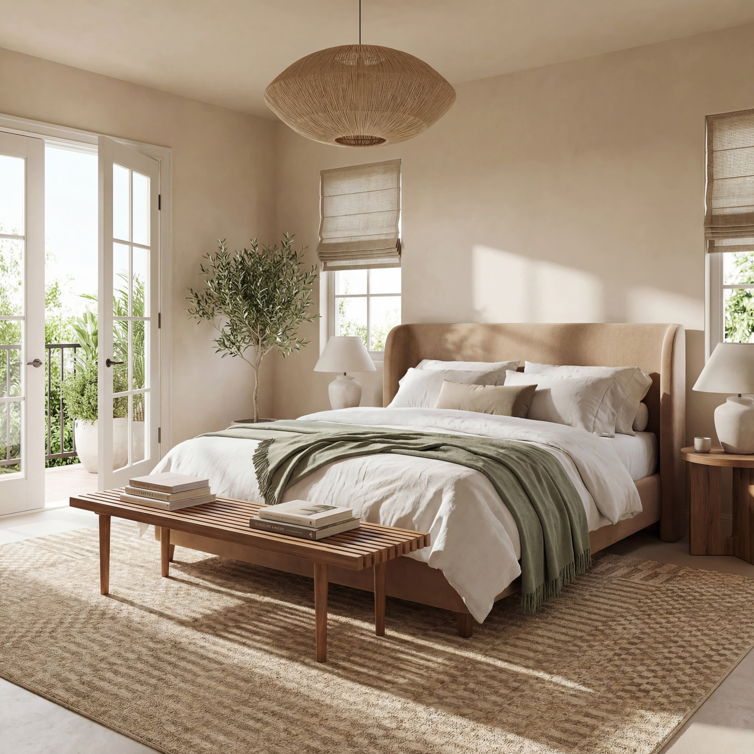 Umbergrid Checkered Rug | Tan - Image 10