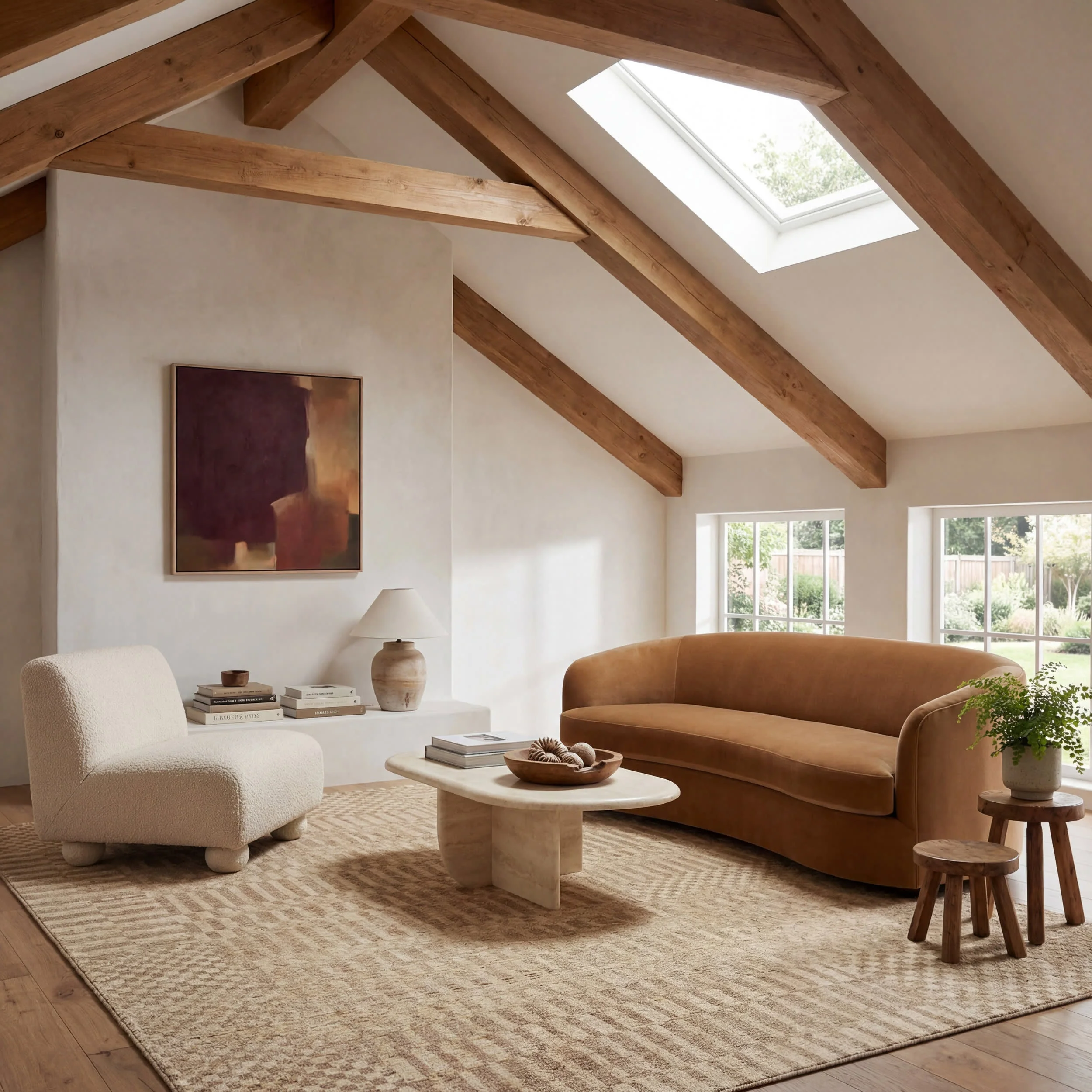 Umbergrid Checkered Rug | Tan - Image 2