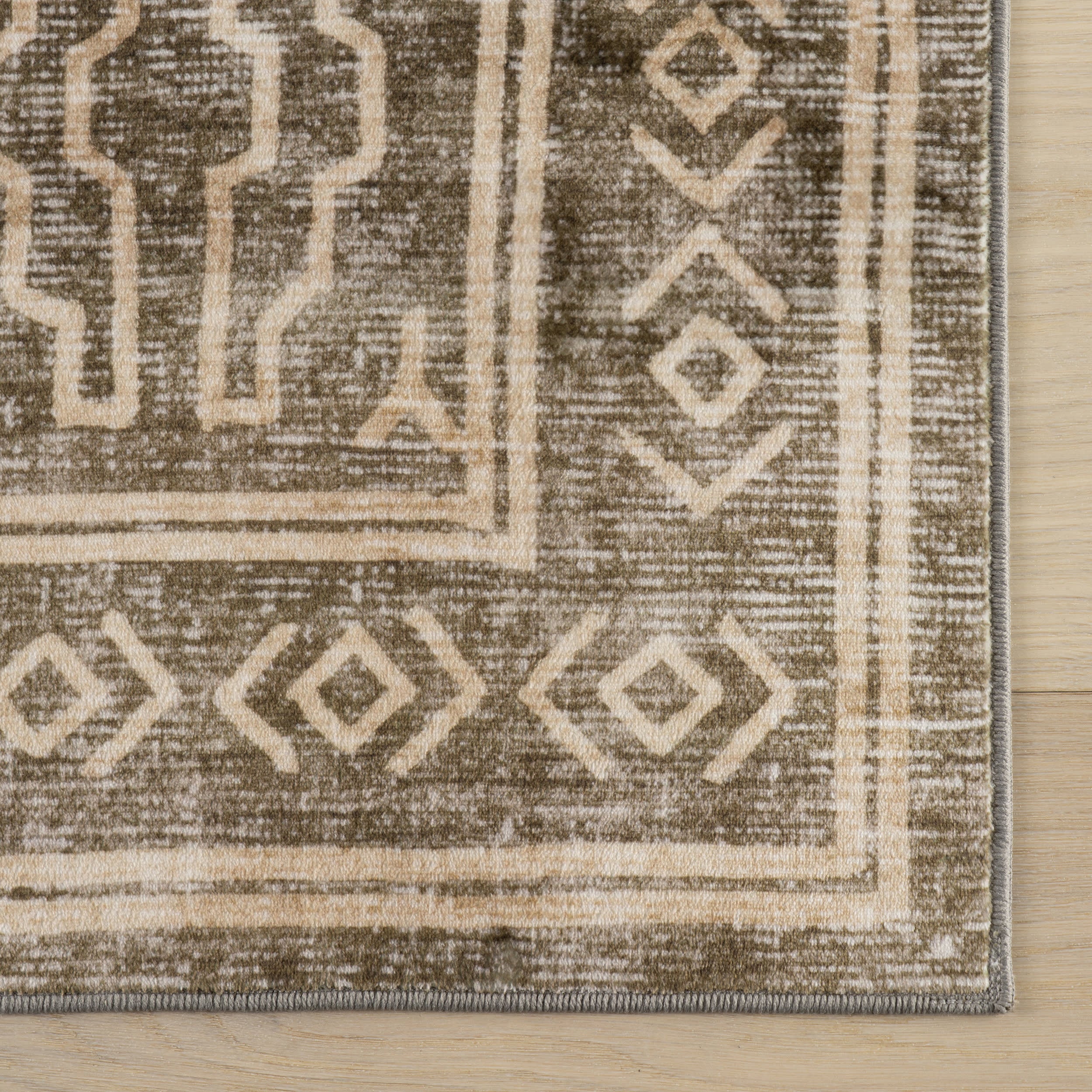 Vale Global Trellis Washable Rug | Khaki - Image 4