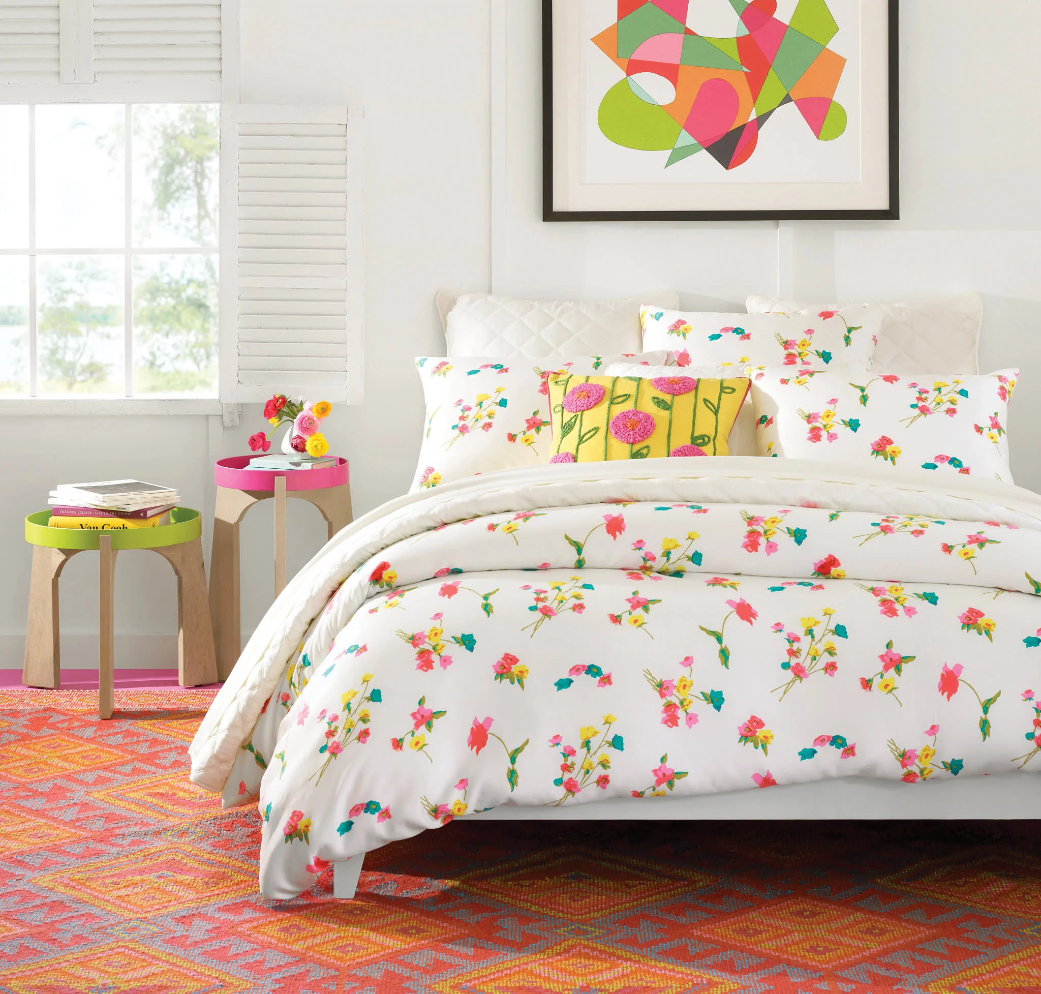 Taffeta Floral Duvet Cover | Multi - Image 2