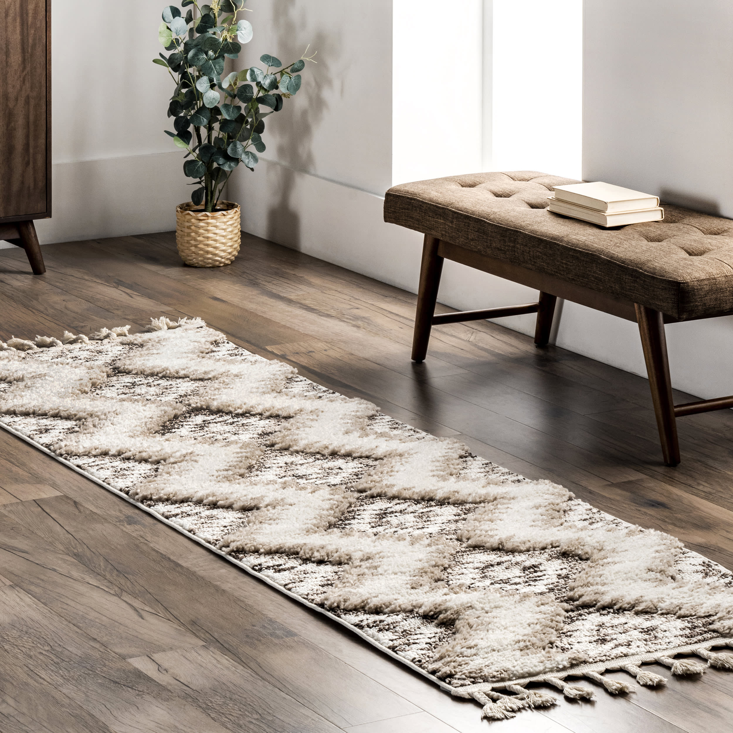 Valeria Aztec Textured Rug | Beige - Image 2