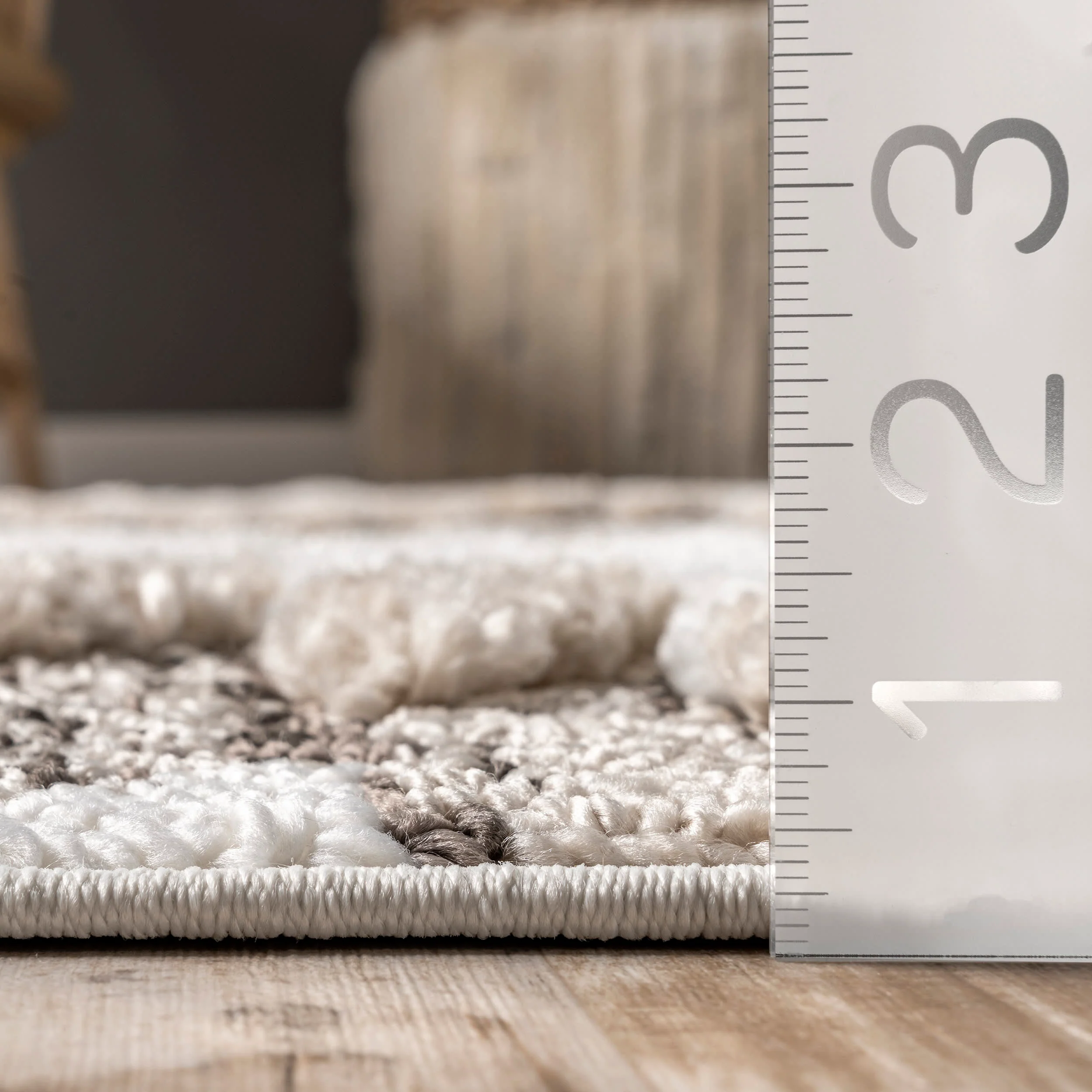 Valeria Aztec Textured Rug | Beige - Image 5