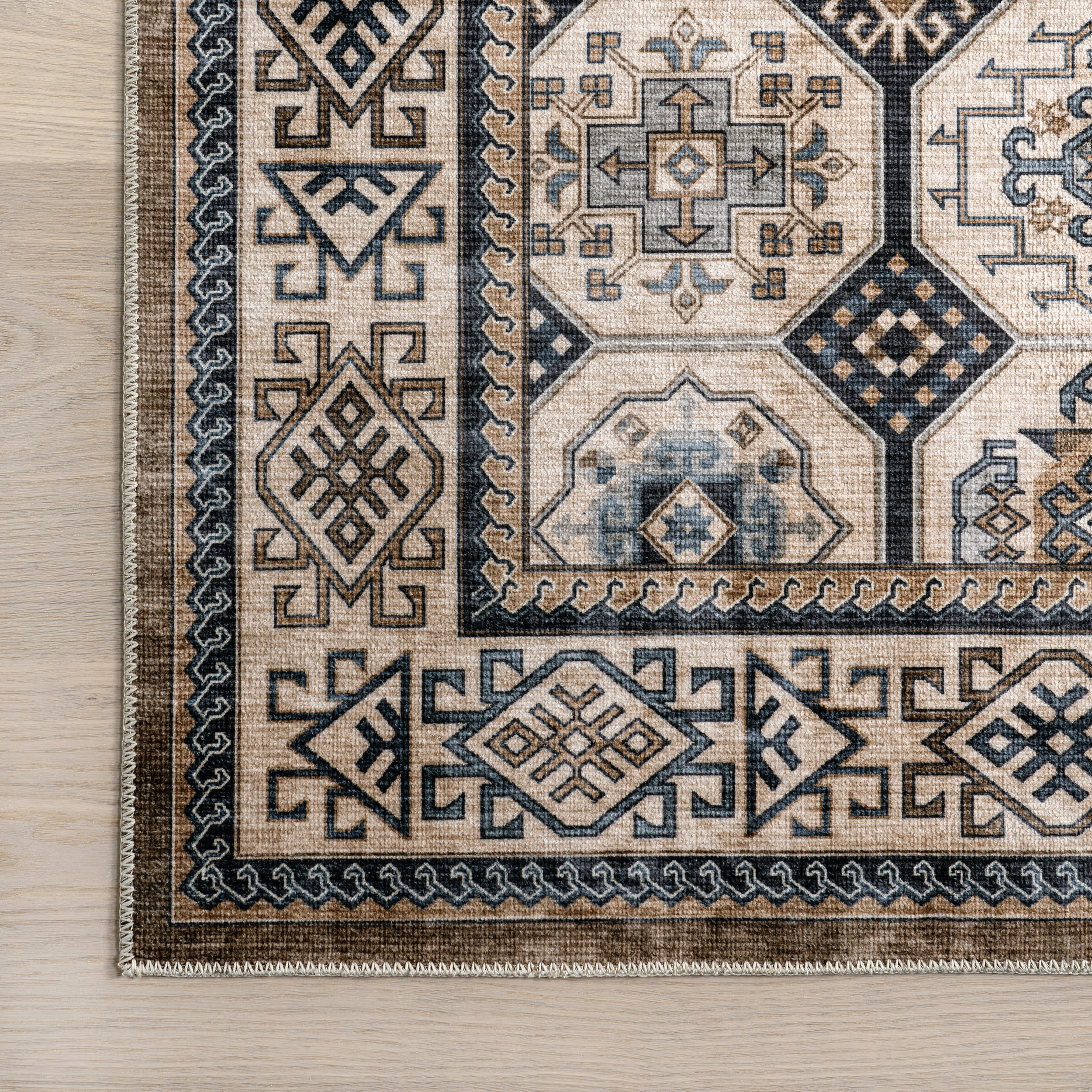 Valerian Tile Washable Rug | Light Beige - Image 3