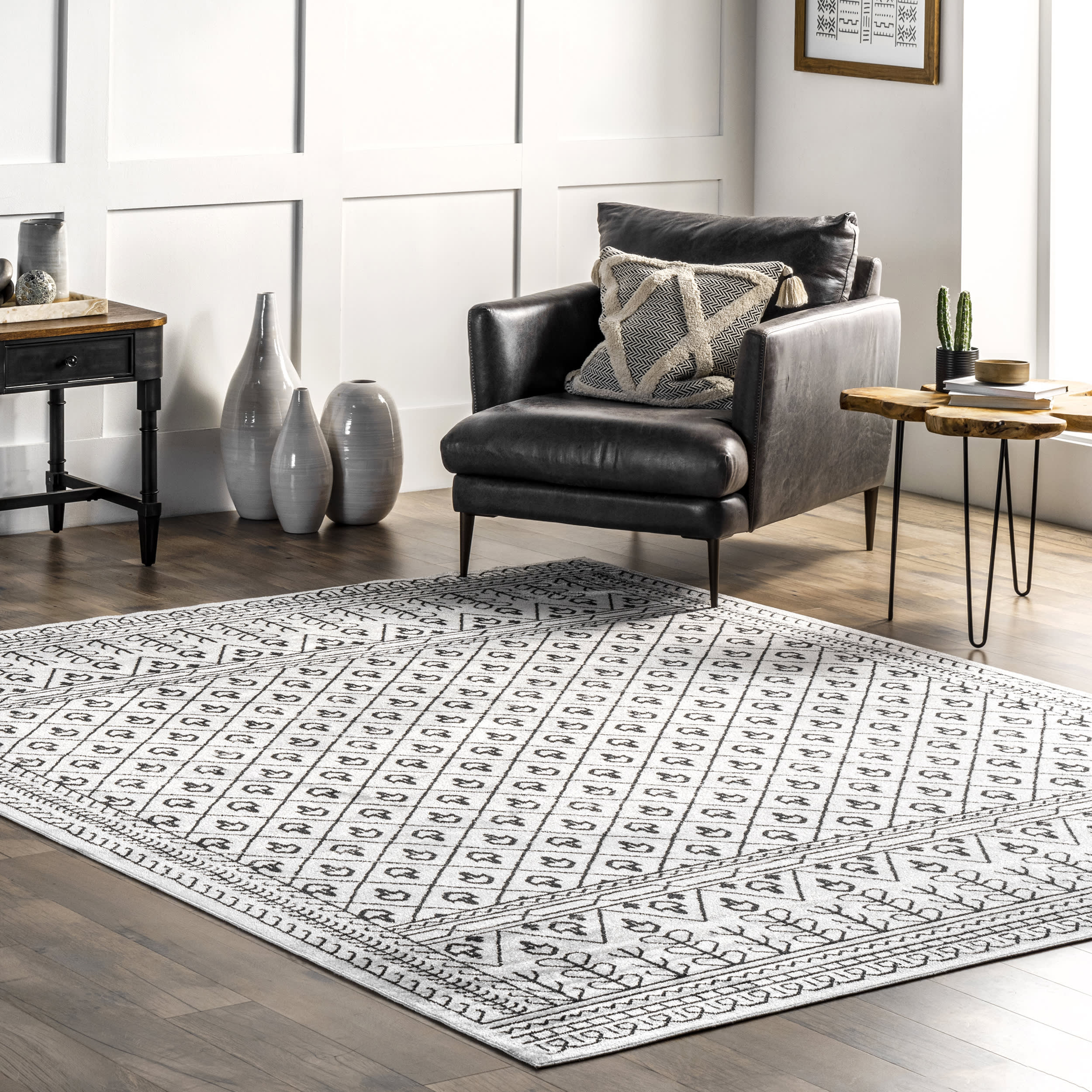 Valerie Washable Graphics Rug | Grey - Image 2