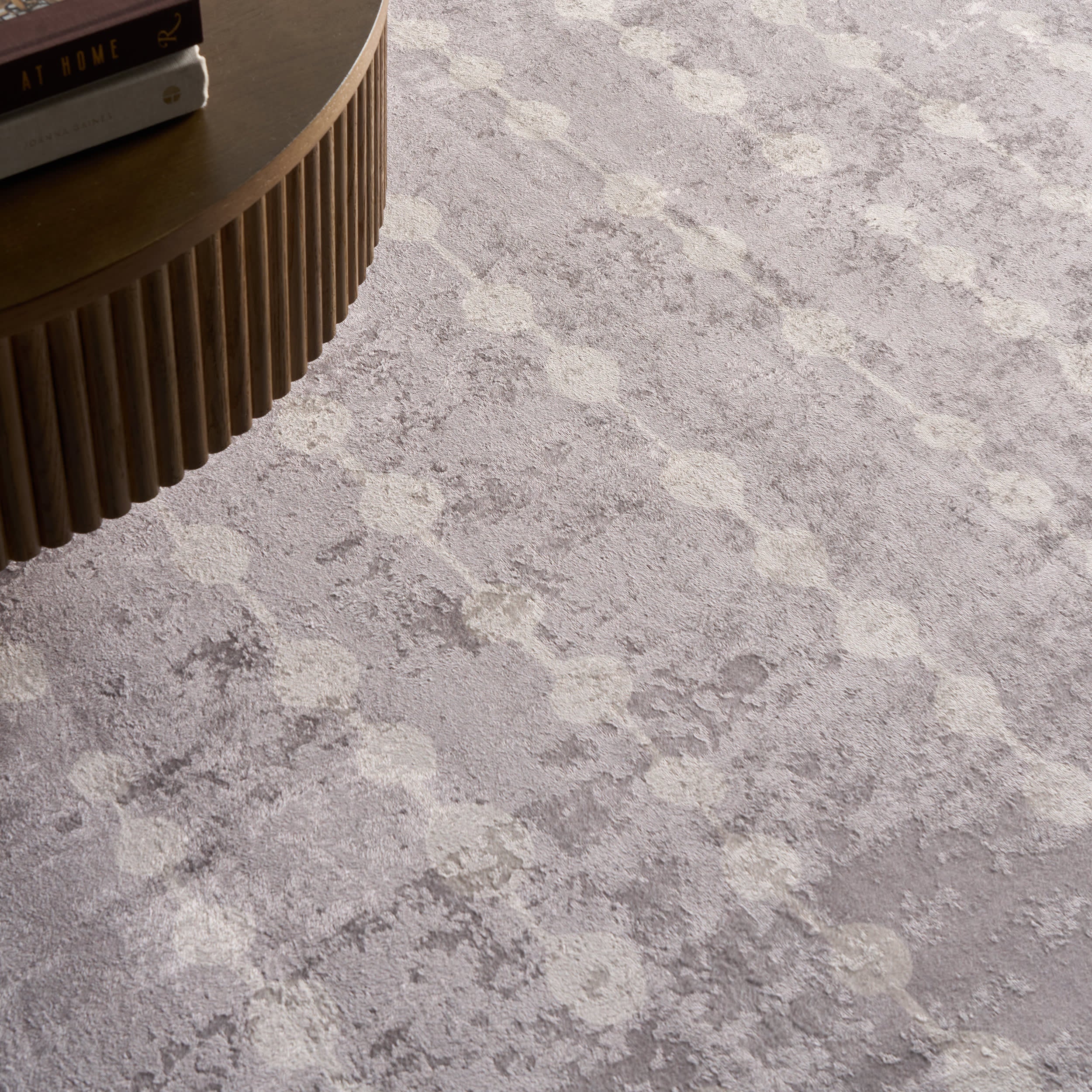 Valti Bohemian Polka Dot Washable Rug | Grey - Image 5